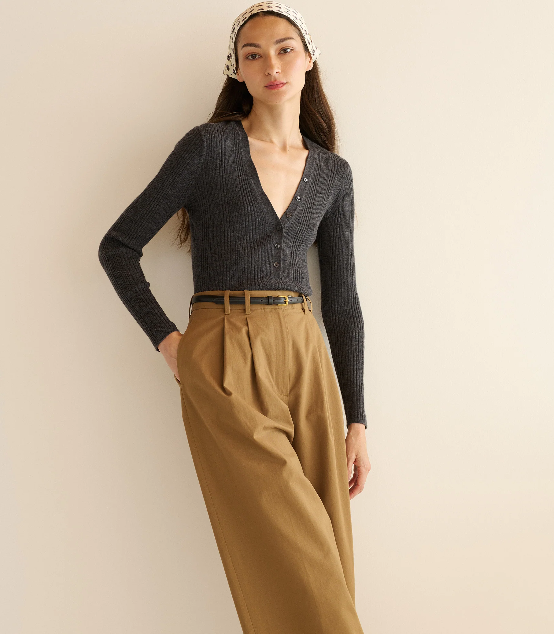 ALBANIE TOP -- CHARCOAL GREY - Image 4