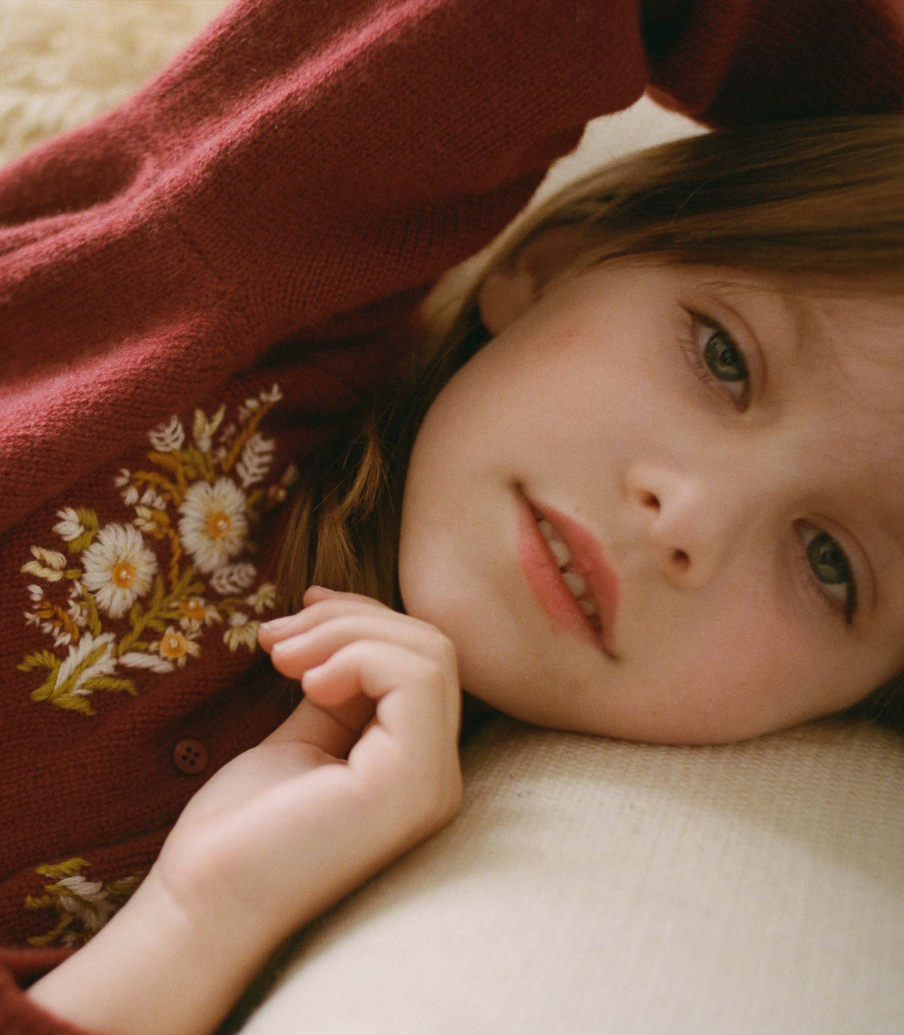 BABETTE CASHMERE CARDIGAN -- MALBEC FLORAL EMBROIDERY - Image 5