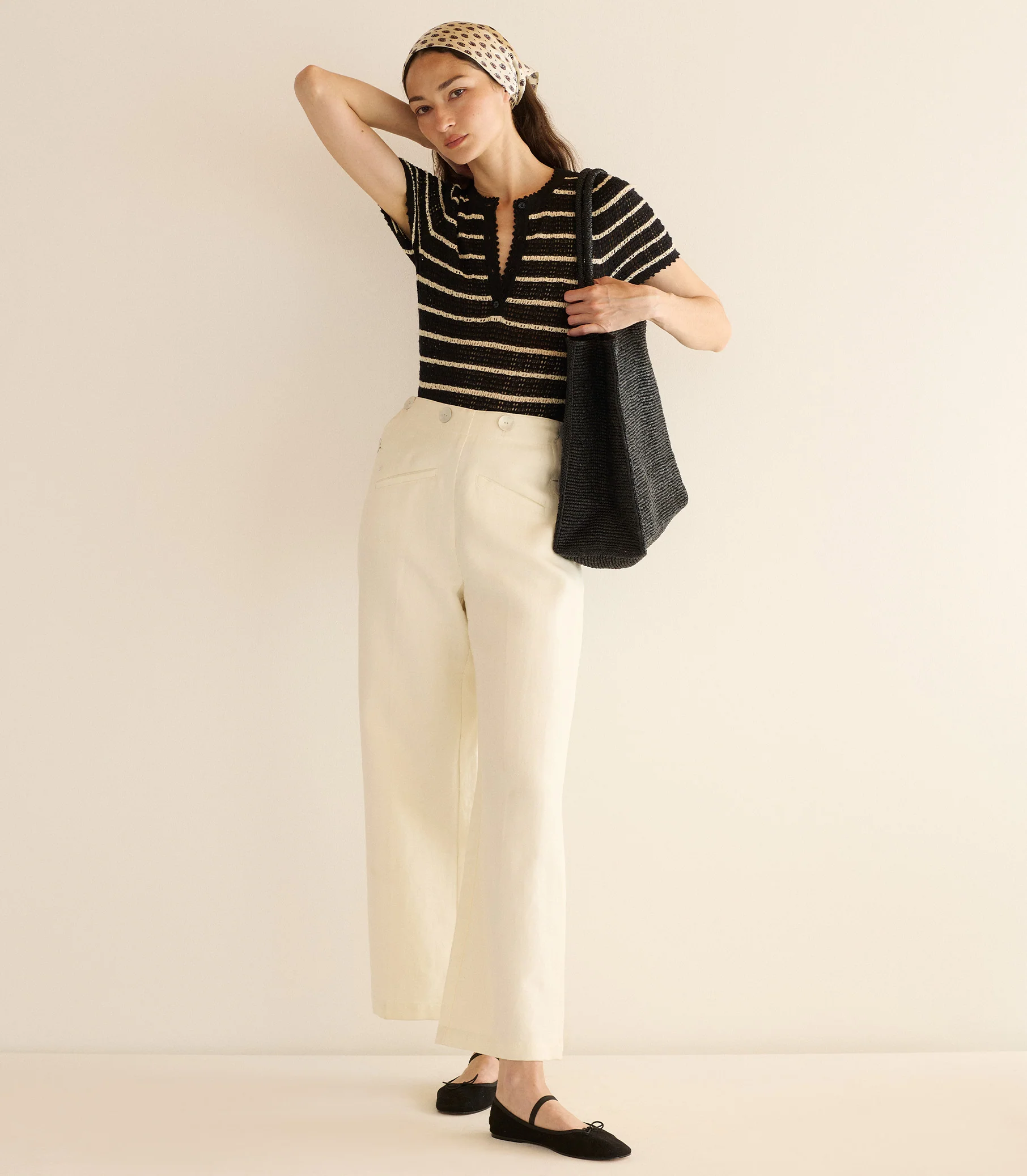 BRANDIE TOP -- NOIR ALLAIRE STRIPE - Image 3