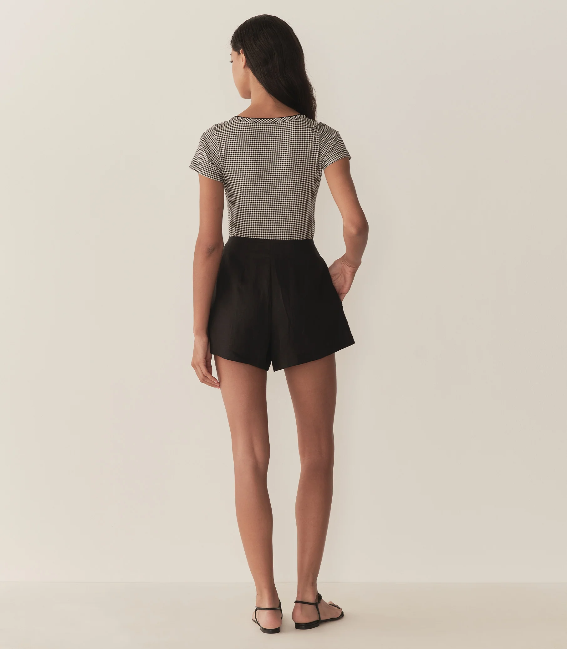 BRIGITTE TEE -- NOIR LA MADDALENA GINGHAM - Image 3