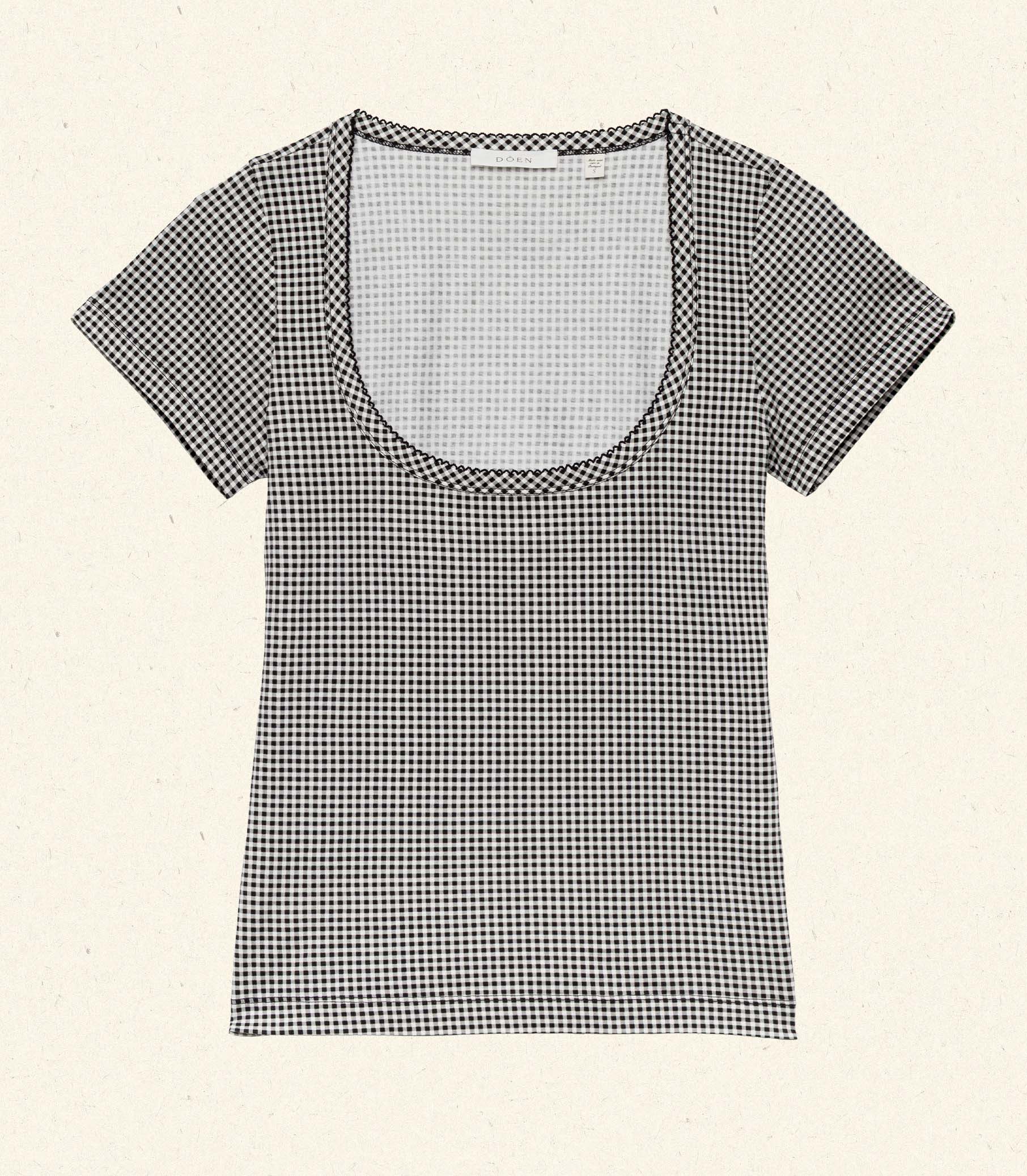 BRIGITTE TEE -- NOIR LA MADDALENA GINGHAM - Image 4