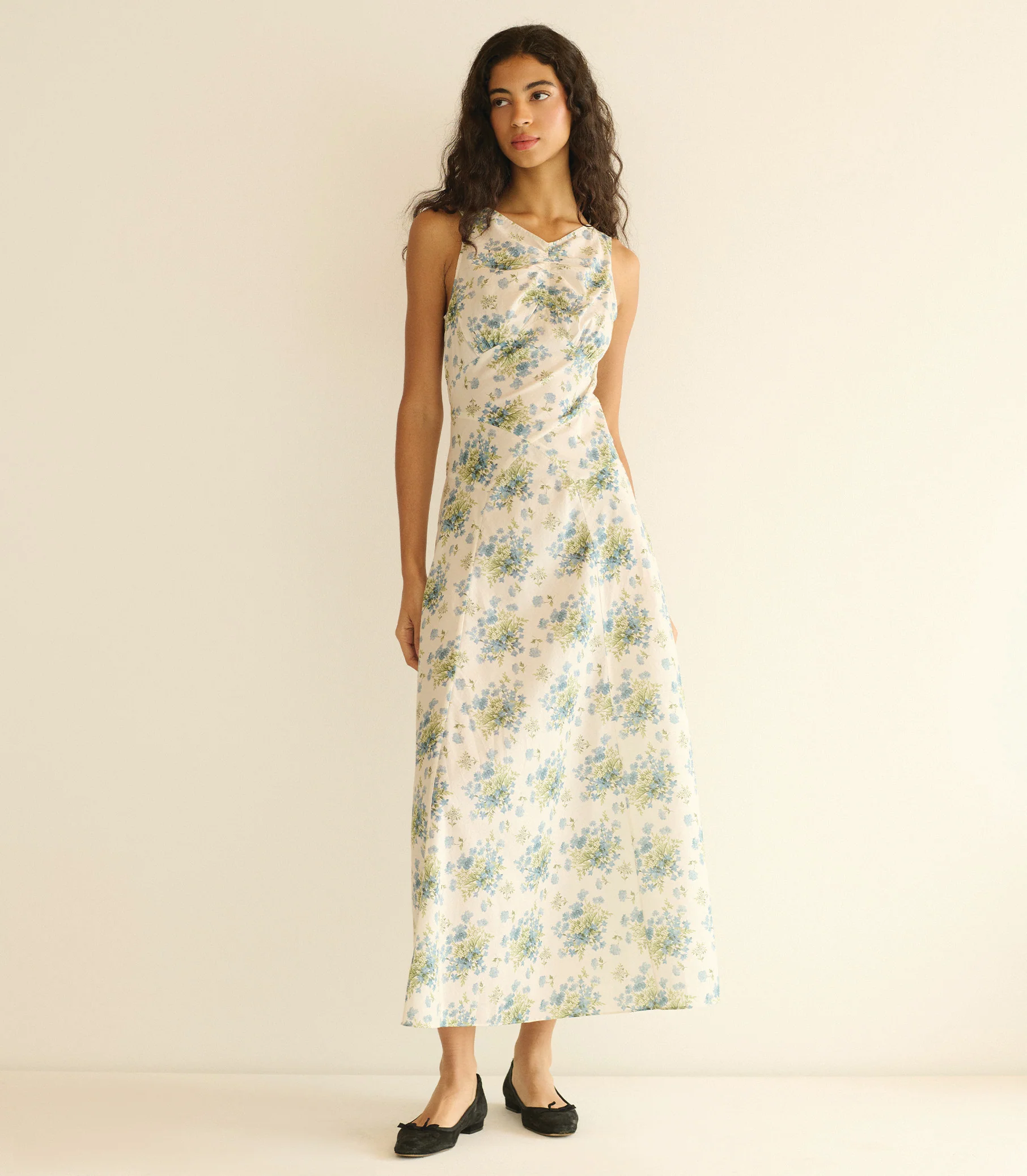 BRUNA DRESS -- CRÈME LANTANA FLORAL