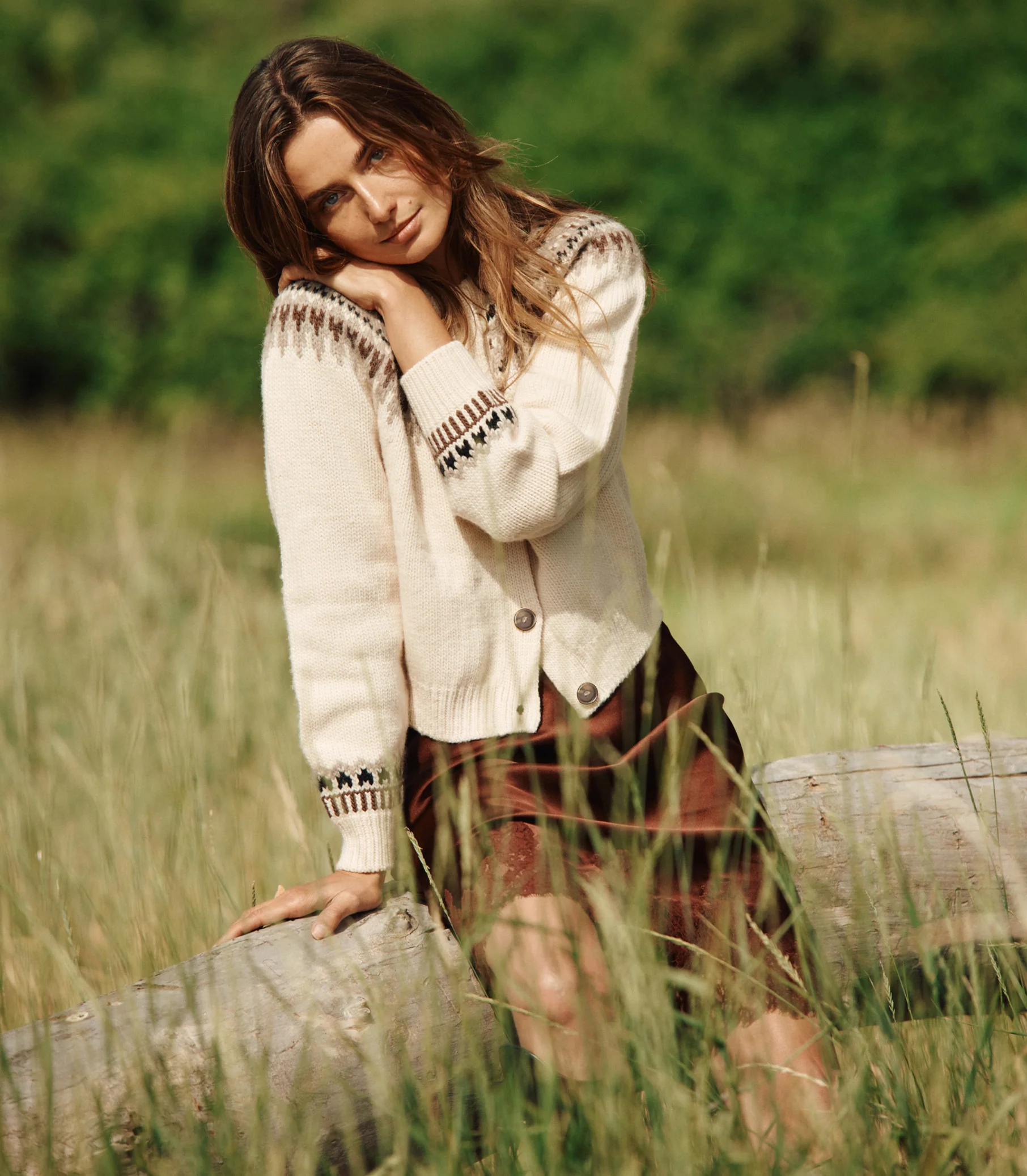 CLARKE CARDIGAN -- OATMEAL OLYMPIA FAIR ISLE - Image 2