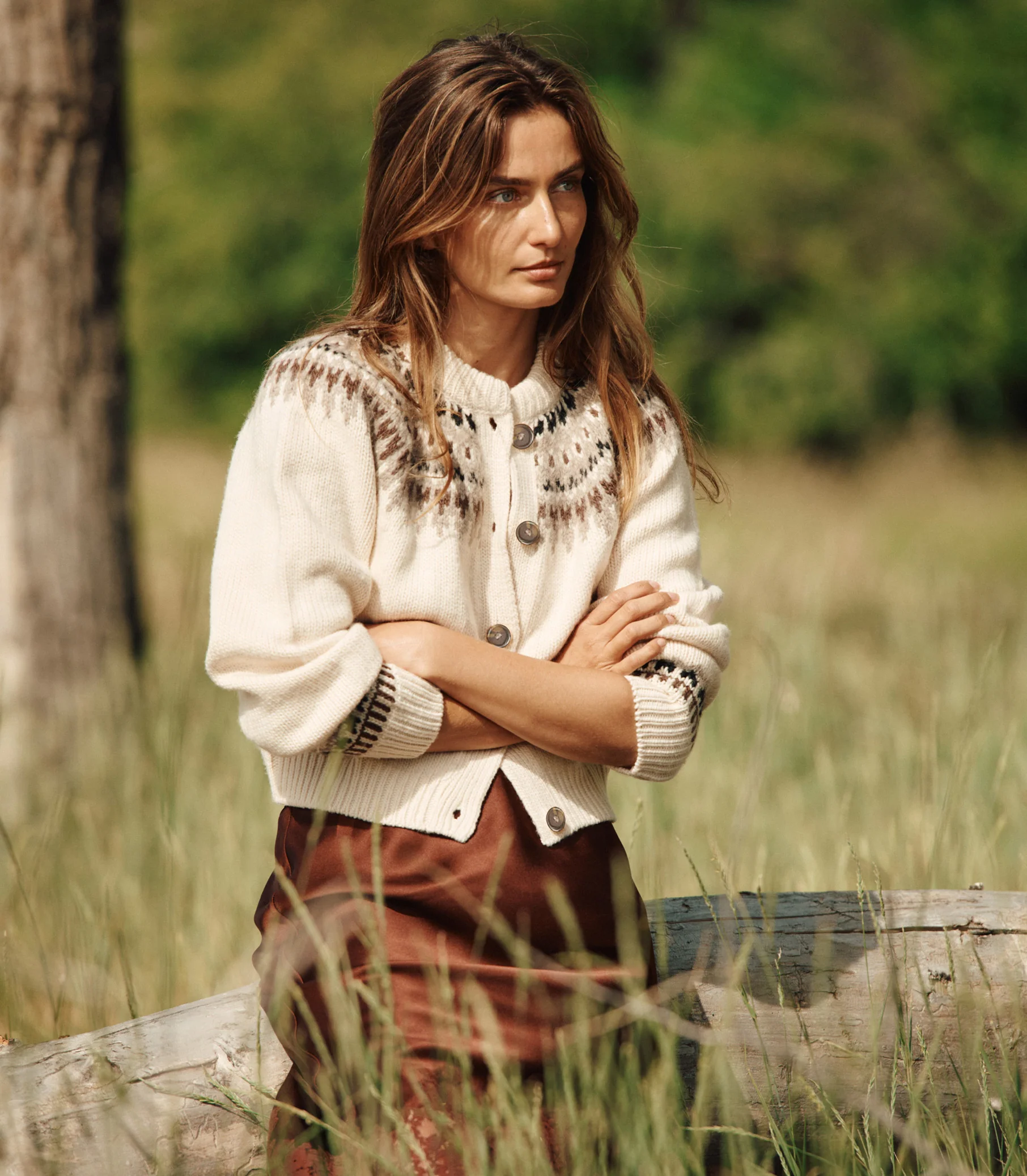 CLARKE CARDIGAN -- OATMEAL OLYMPIA FAIR ISLE - Image 4