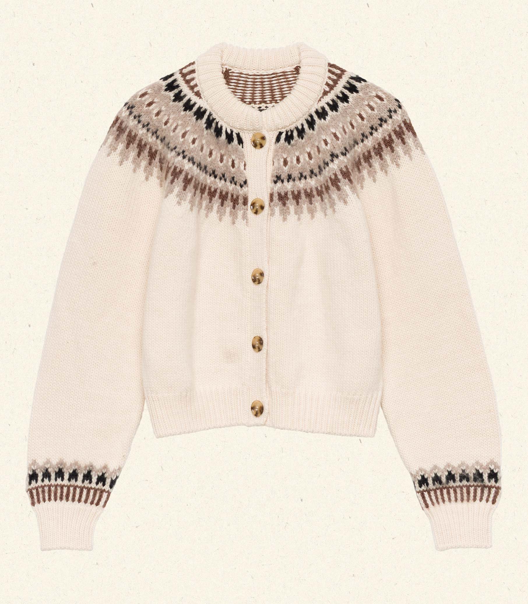 CLARKE CARDIGAN -- OATMEAL OLYMPIA FAIR ISLE - Image 6