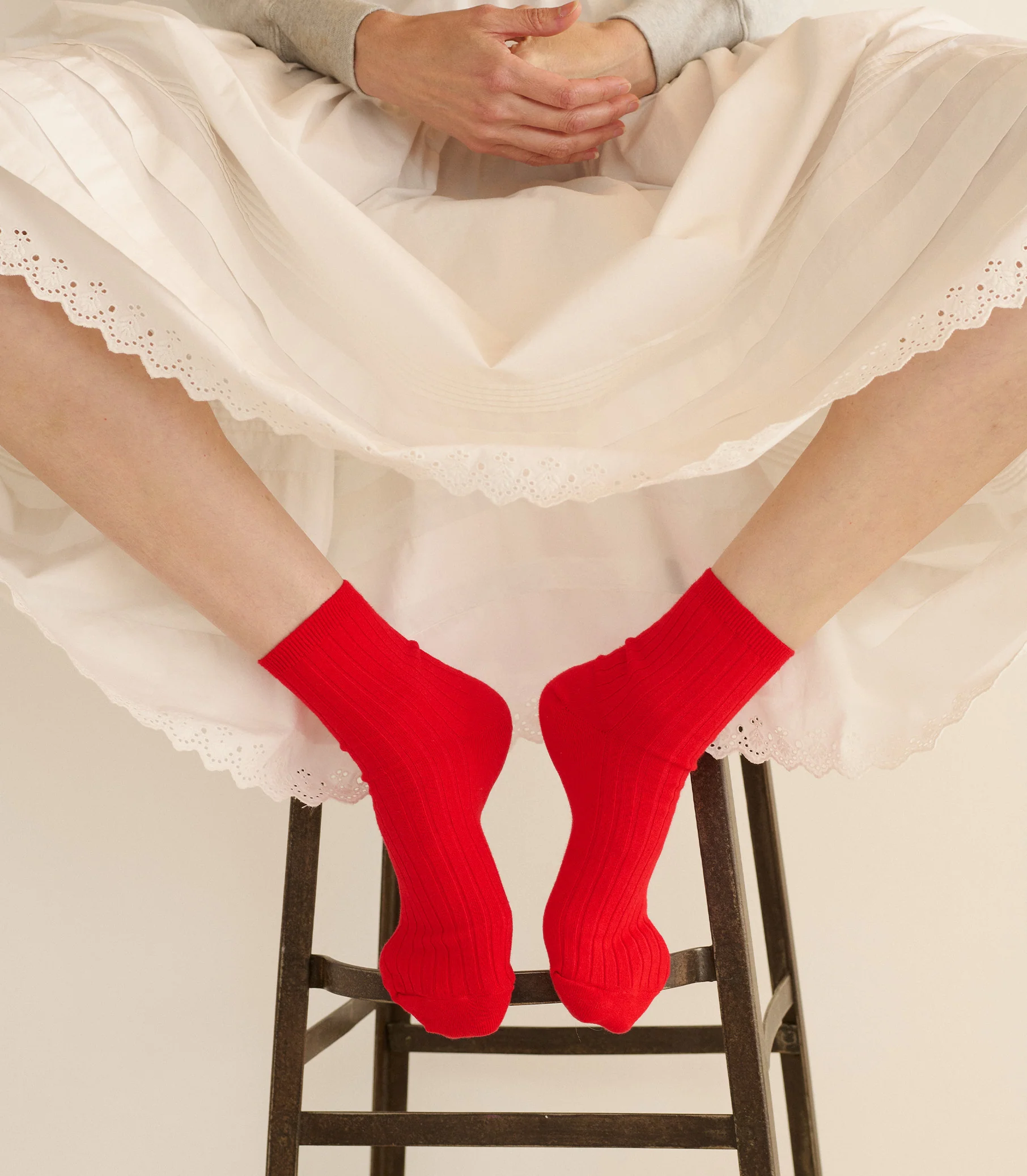 COLLÉGIEN ANKLE SOCK -- COQUELICOT - Image 2