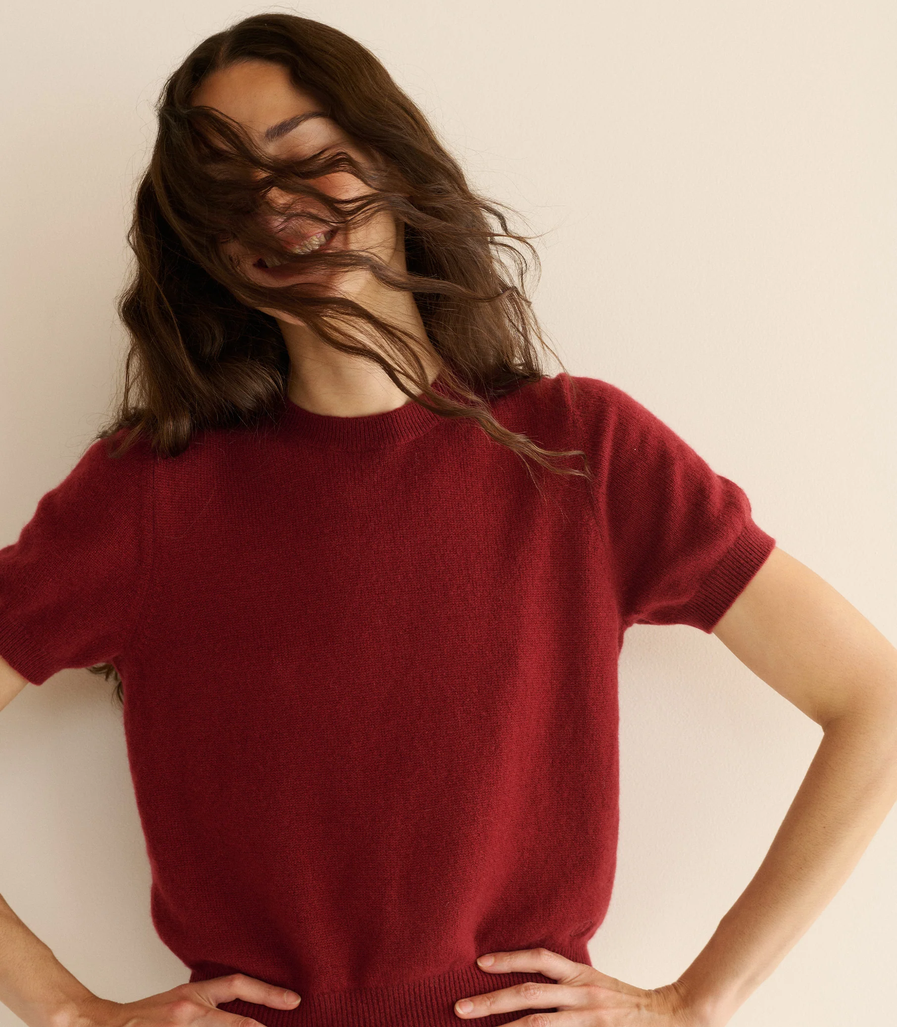 COLOMBE CASHMERE TOP -- MALBEC - Image 5