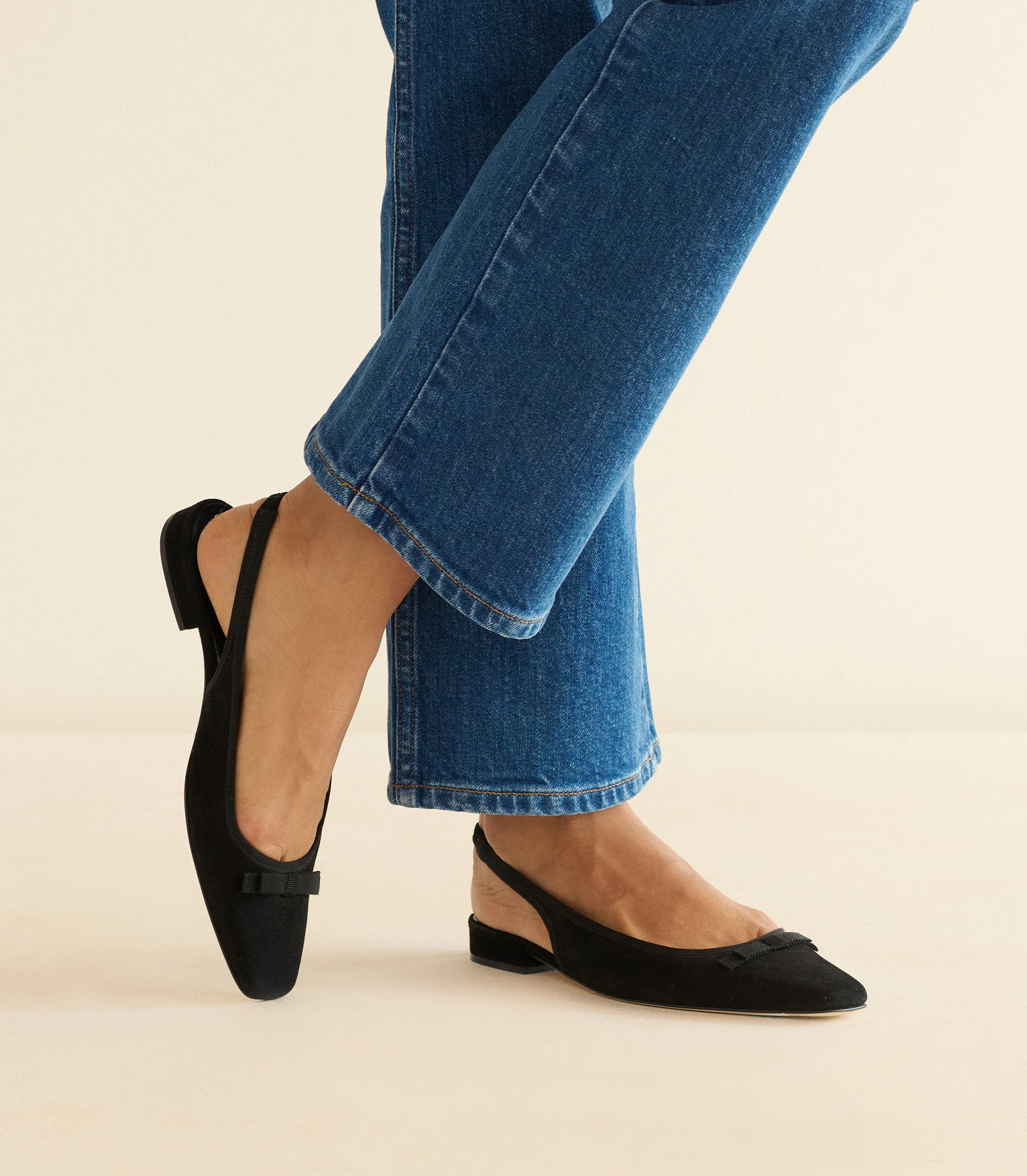 COSSIMA SLINGBACK -- BLACK SUEDE - Image 2