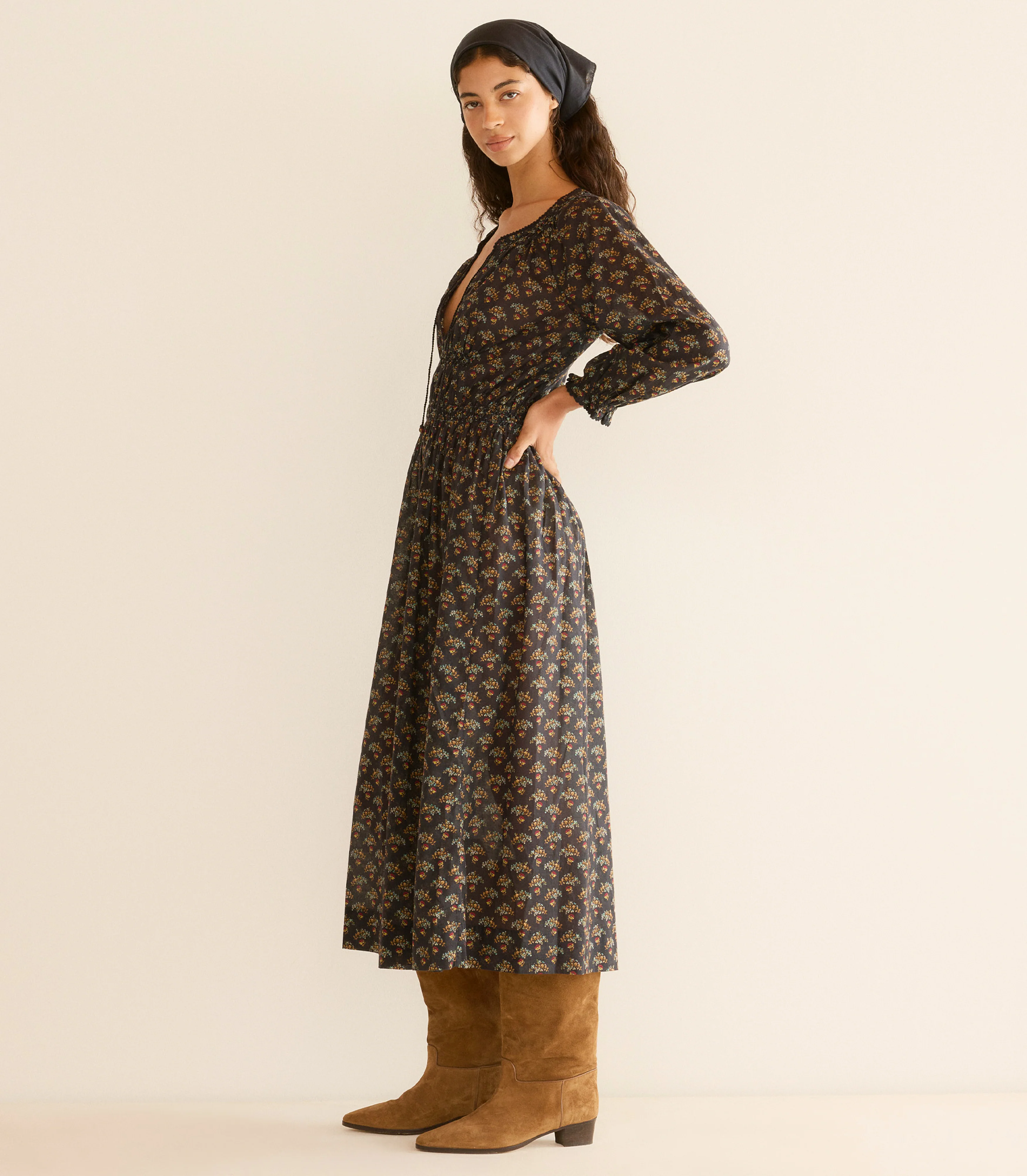DELFINA DRESS -- DELPHINIUM FLORAL - Image 3