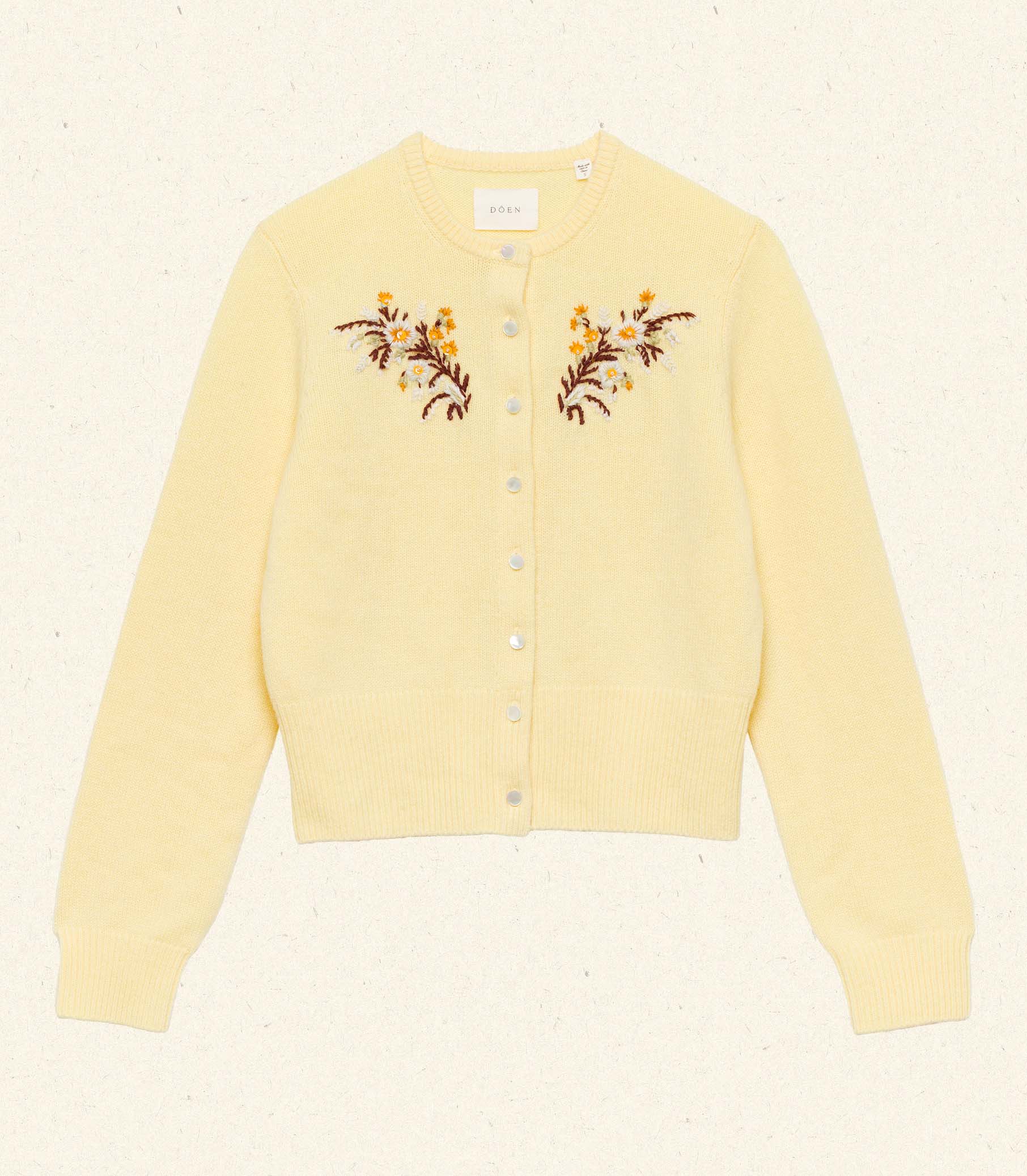FAIRCHILD CASHMERE CARDIGAN -- BUTTERCUP FLORAL EMBROIDERY - Image 4