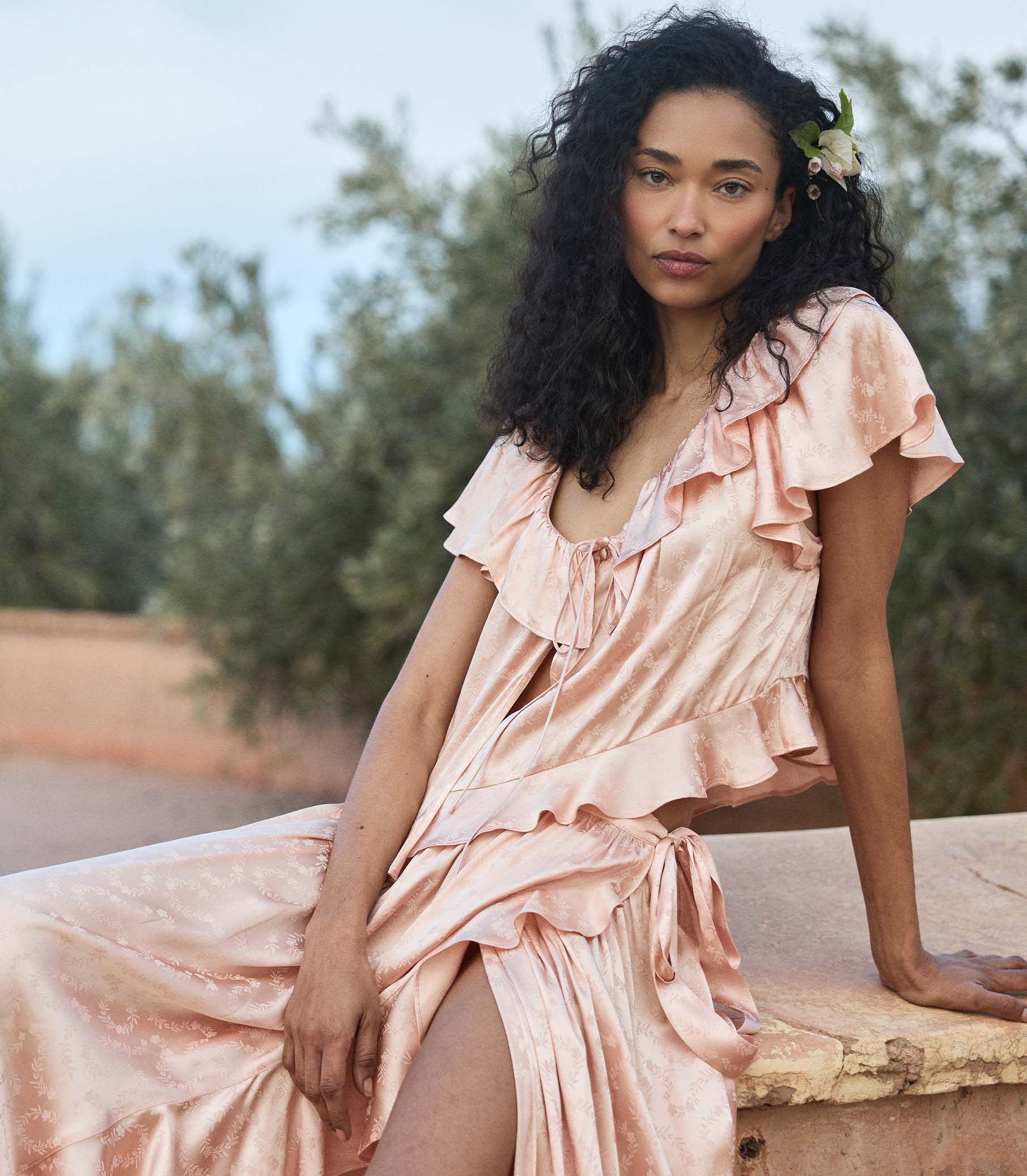 FLORIETTE TOP -- PEACH SORBET
