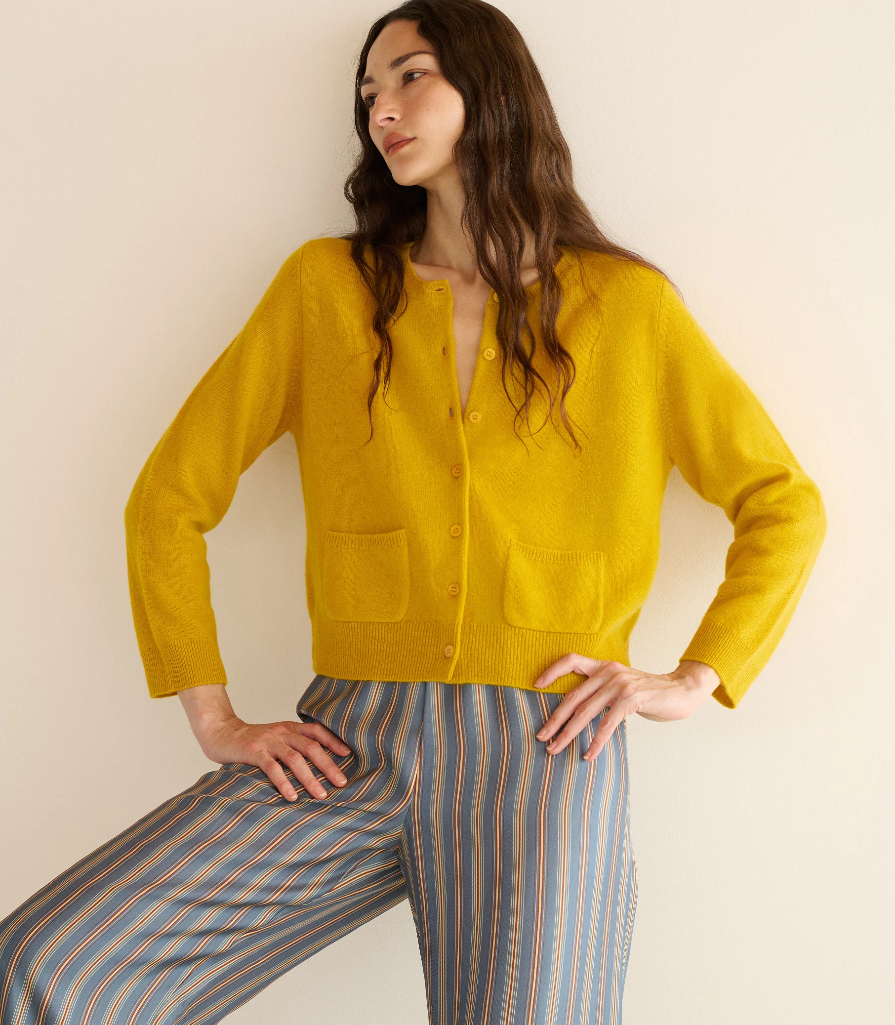 FREYA CASHMERE CARDIGAN -- CITRINE - Image 2