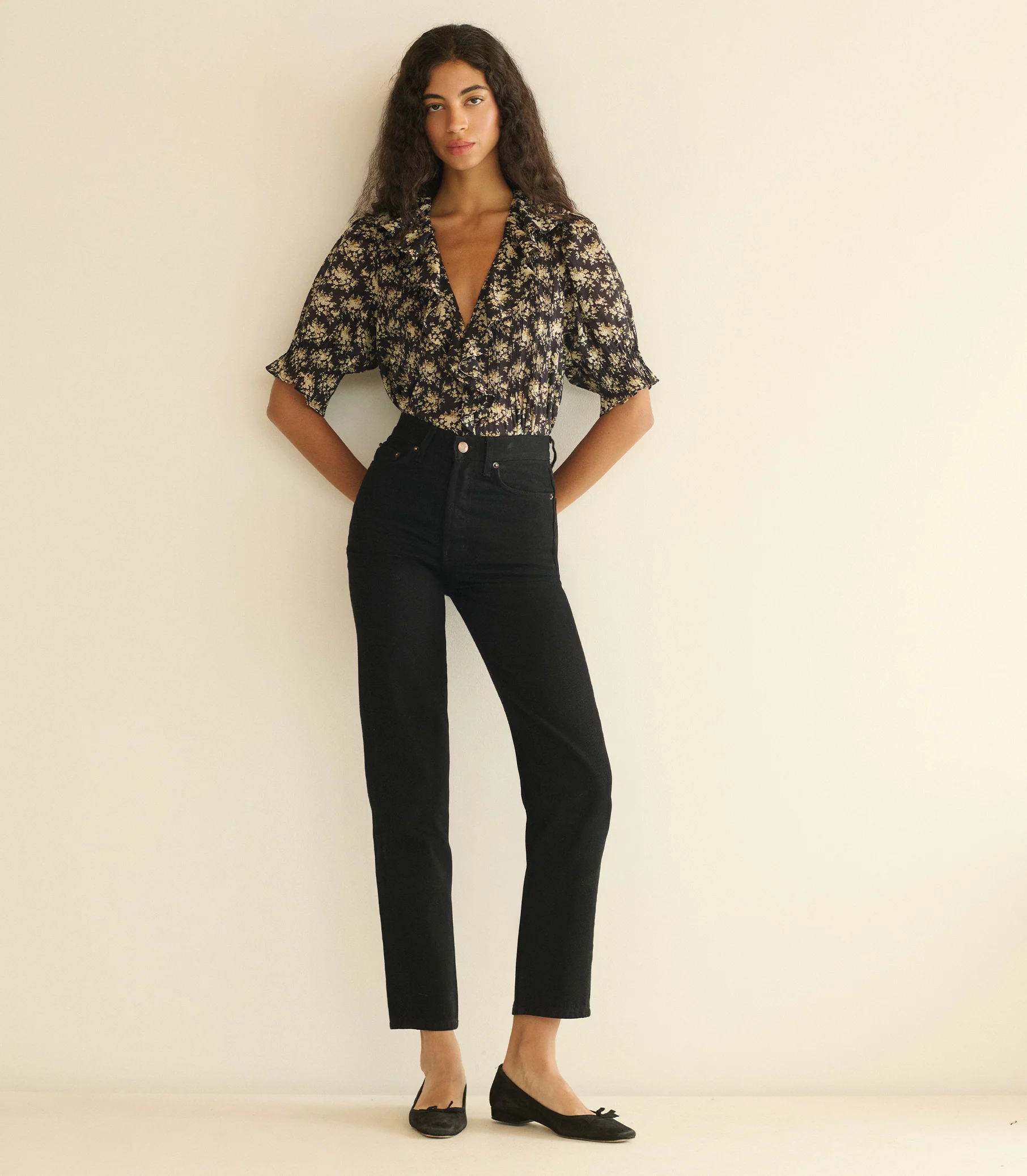 HENRI TOP -- NOIR ROSIER FLORAL - Image 3