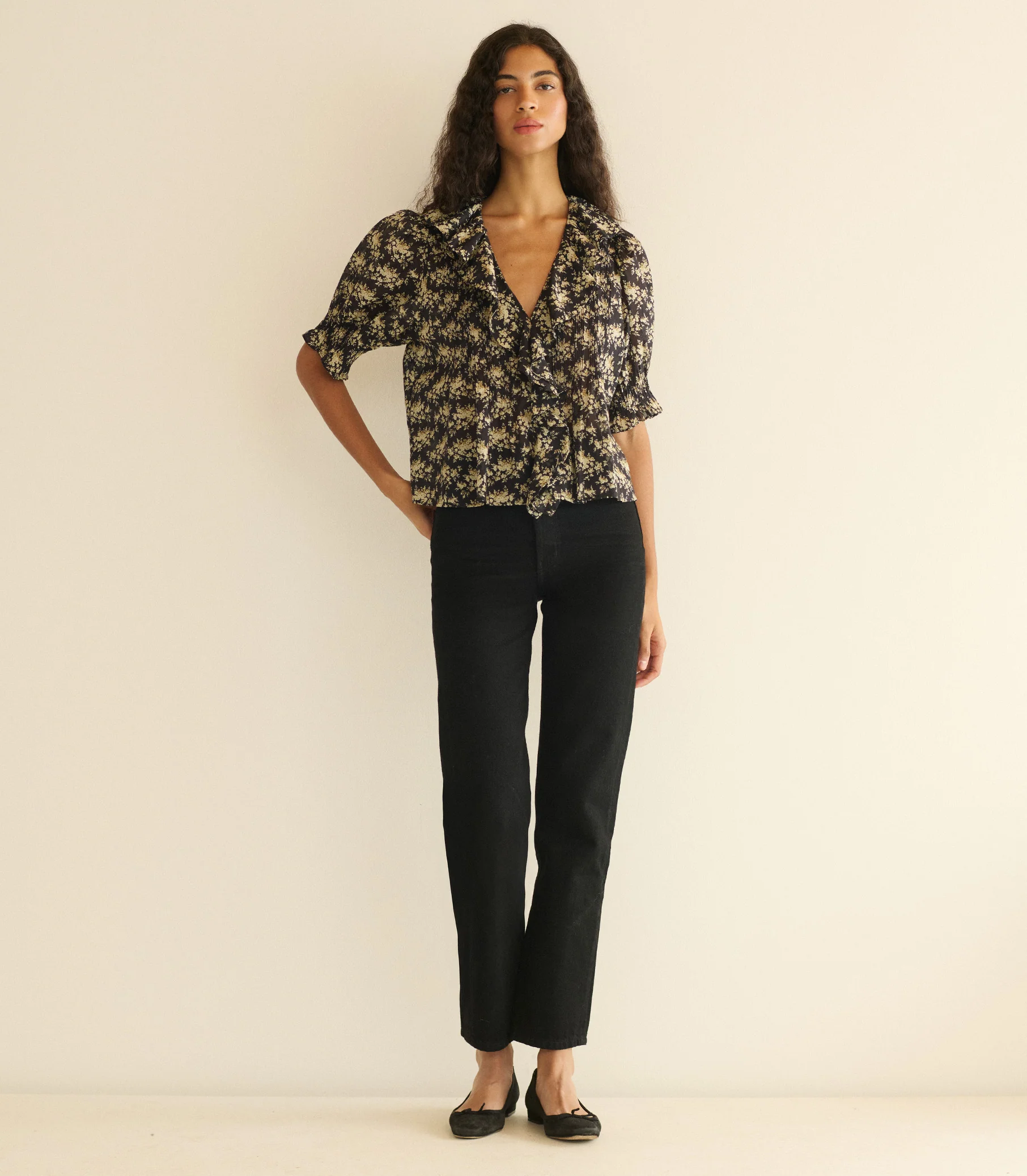 HENRI TOP -- NOIR ROSIER FLORAL - Image 4
