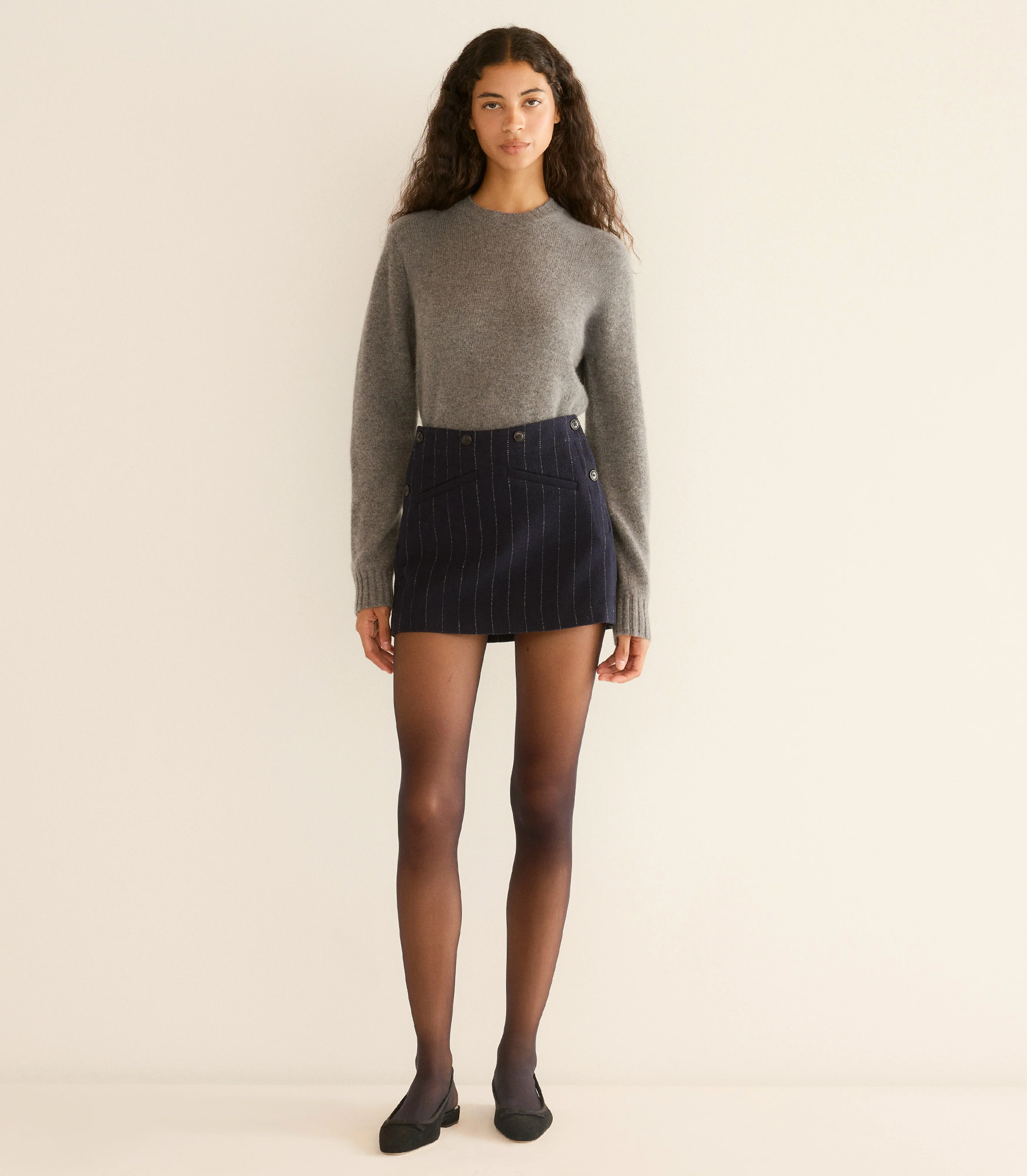 HUETTE CASHMERE SWEATER -- CHARCOAL - Image 3