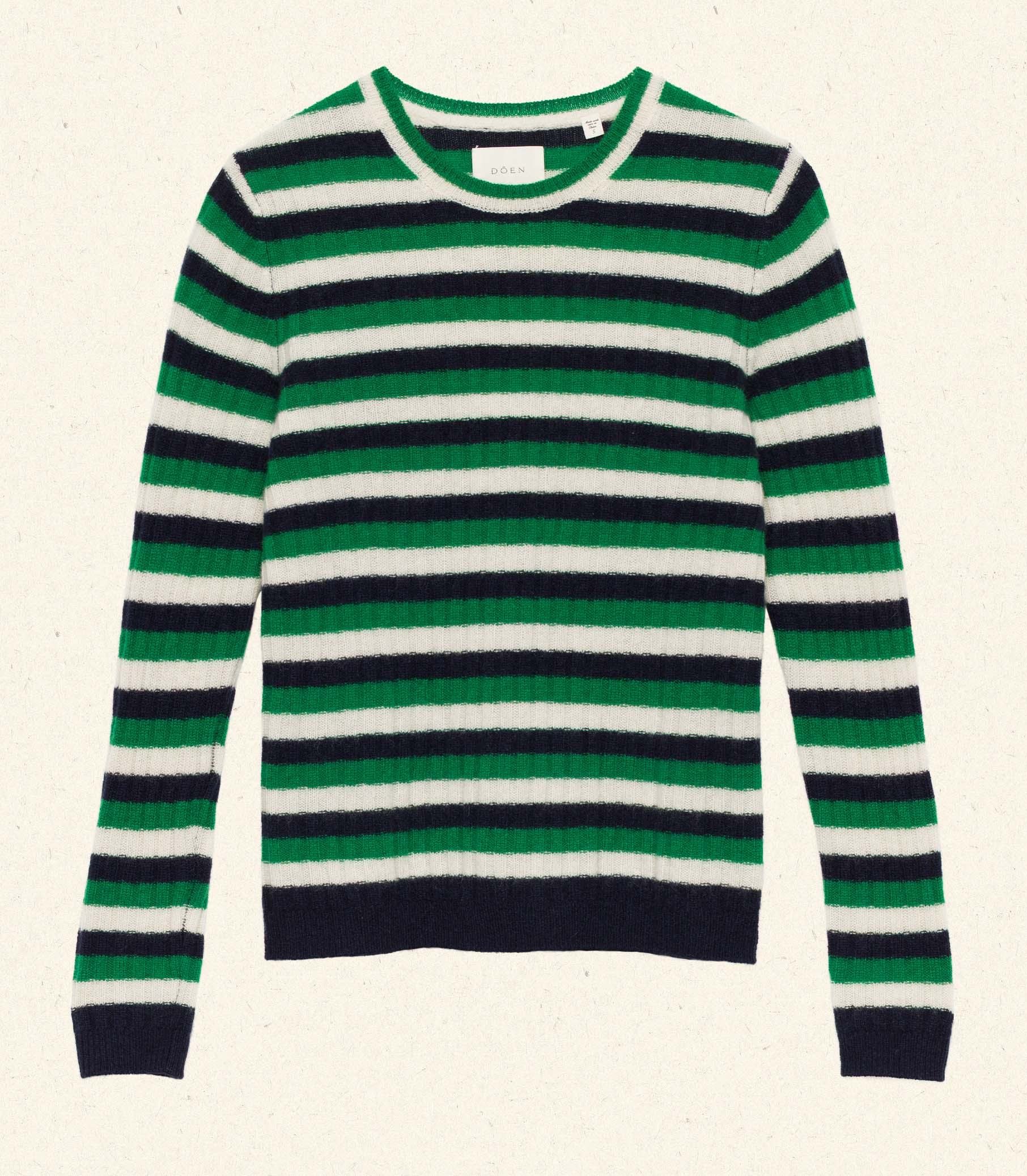 HYERES CASHMERE SWEATER -- VERT CARRINGTON STRIPE - Image 6