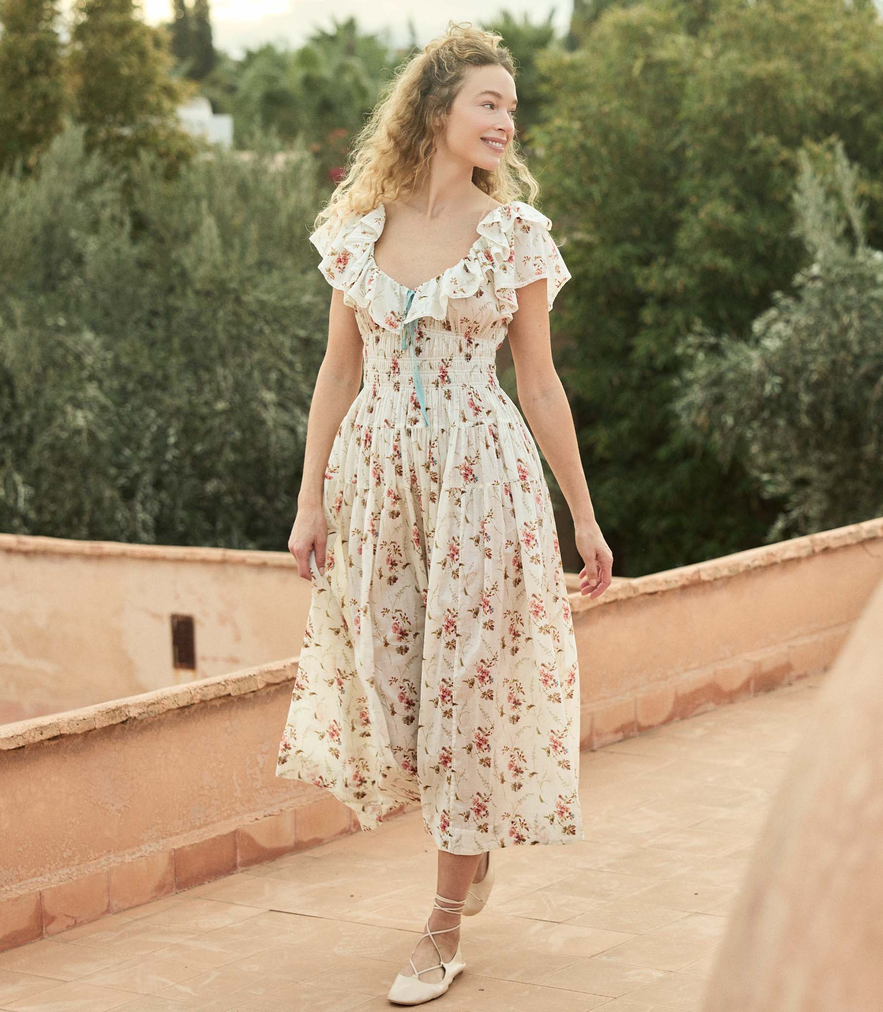 ILLIANA DRESS -- BLANC PRAIRIE ROSE - Image 2