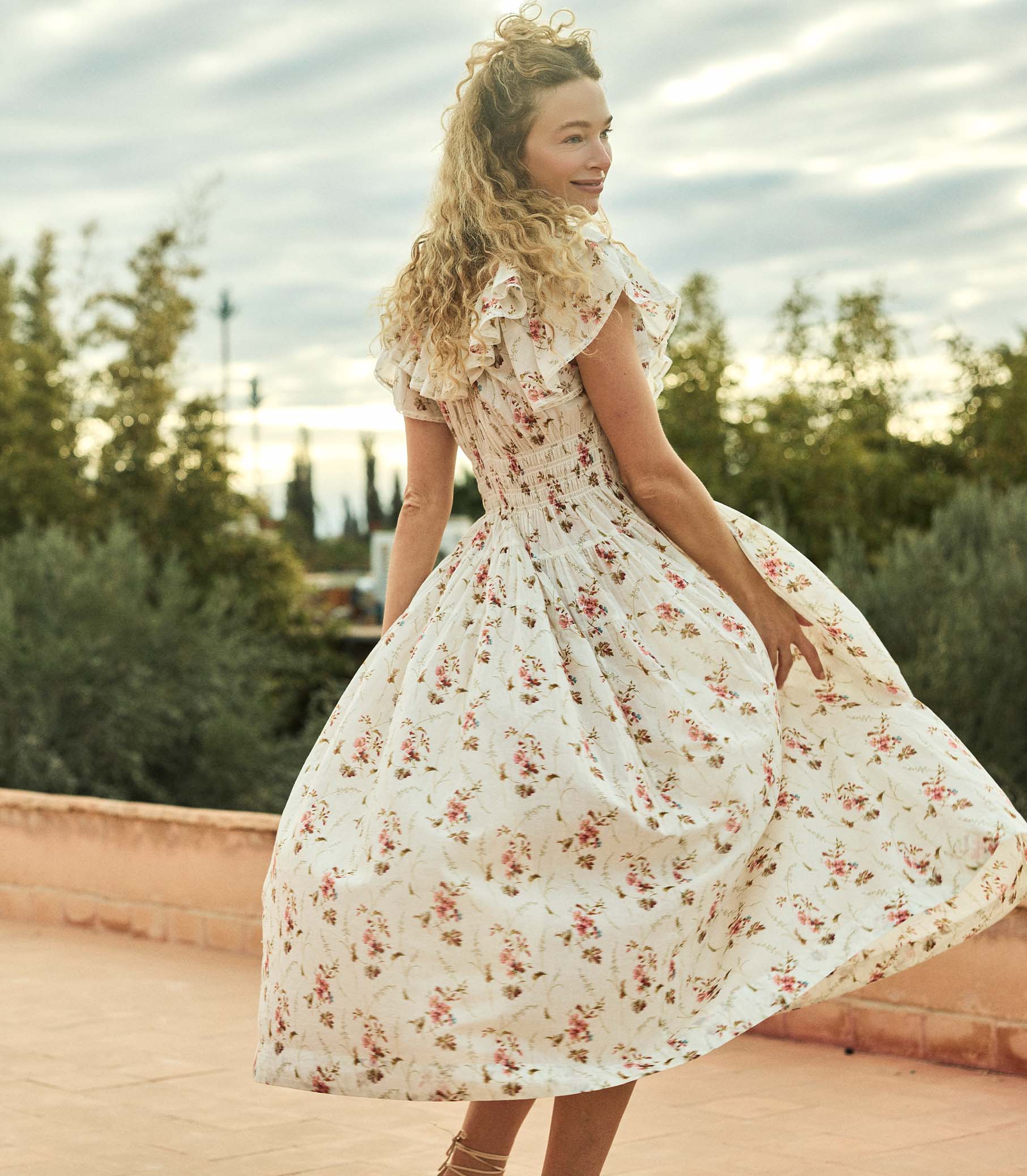 ILLIANA DRESS -- BLANC PRAIRIE ROSE - Image 7
