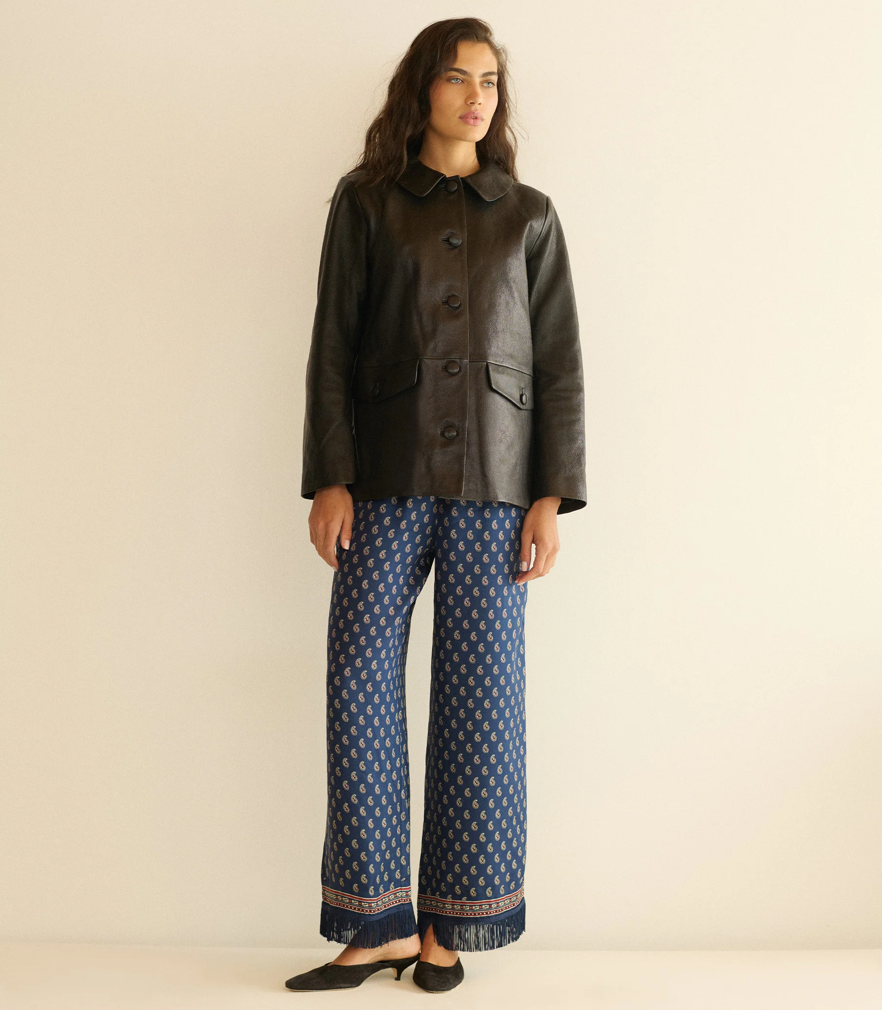 LAVON FRINGE PANT -- BLEU TAORMINA PAISLEY - Image 6