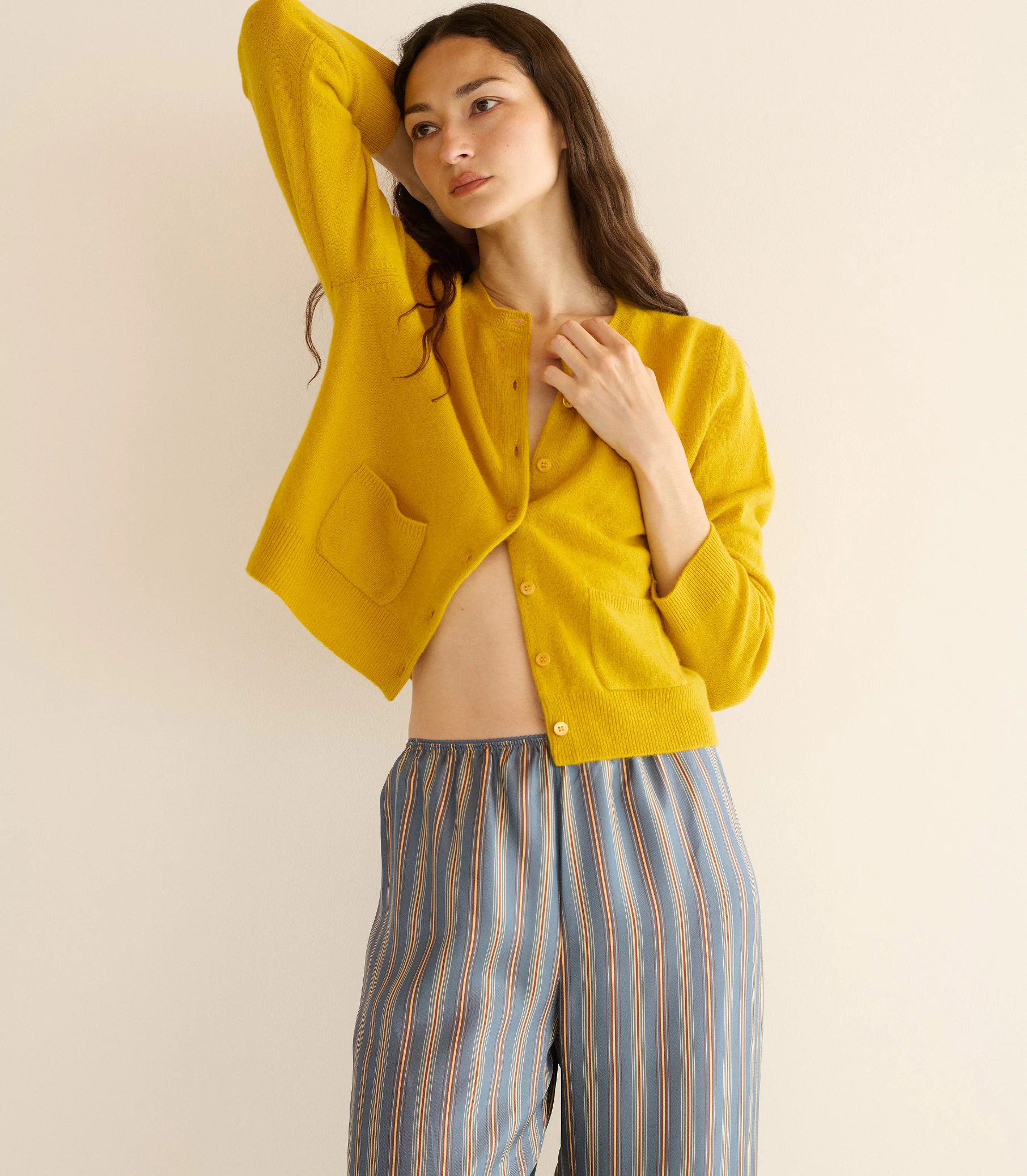 FREYA CASHMERE CARDIGAN -- CITRINE - Image 5