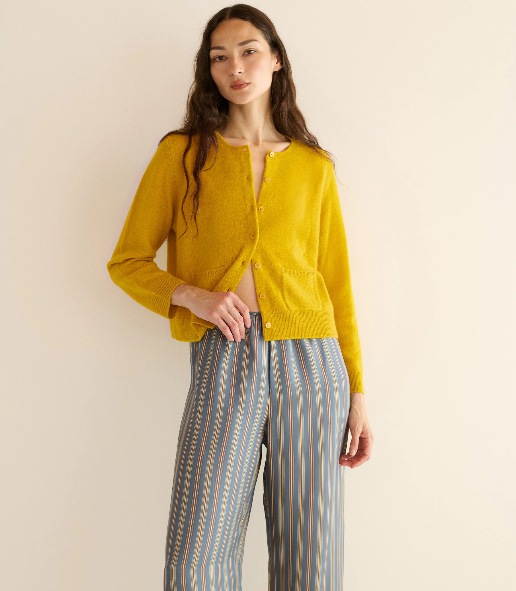 FREYA CASHMERE CARDIGAN -- CITRINE - Image 3