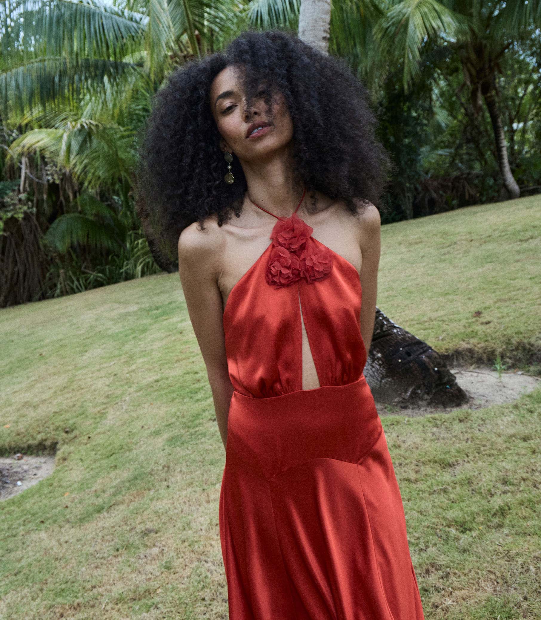 LILAIA DRESS -- FIERY CORAL - Image 3