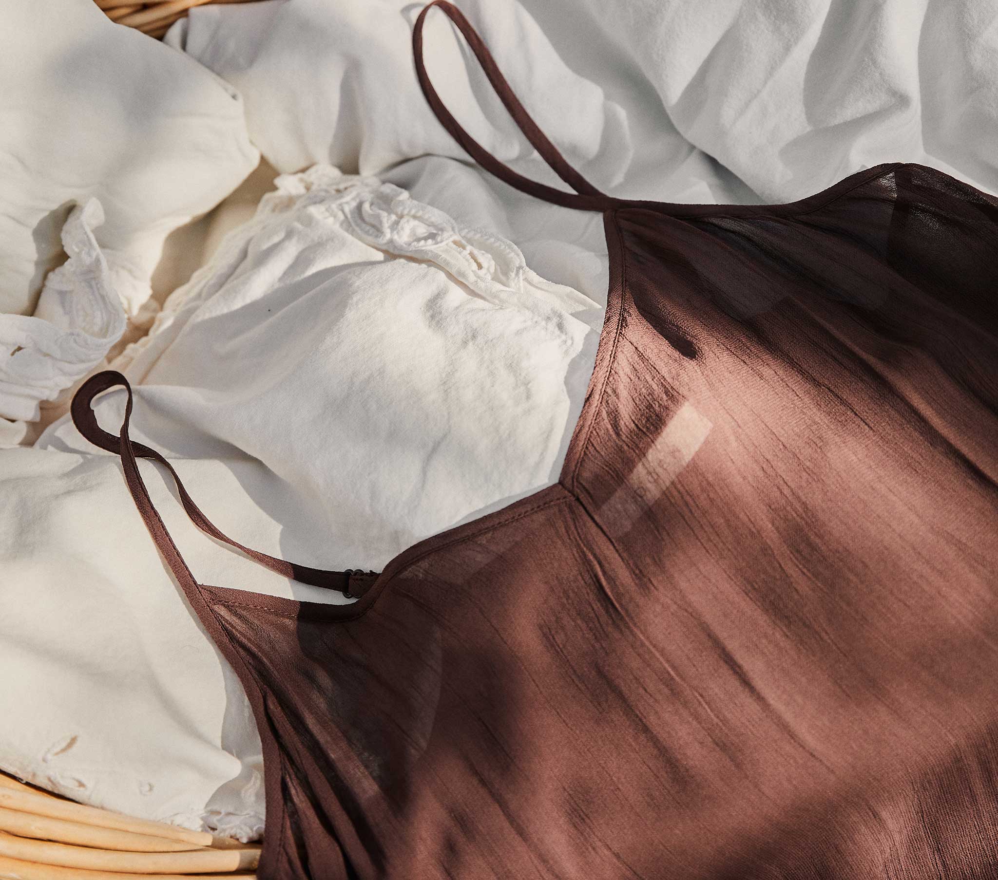 LONG DEEP V-NECK SLIP -- UMBER - Image 2