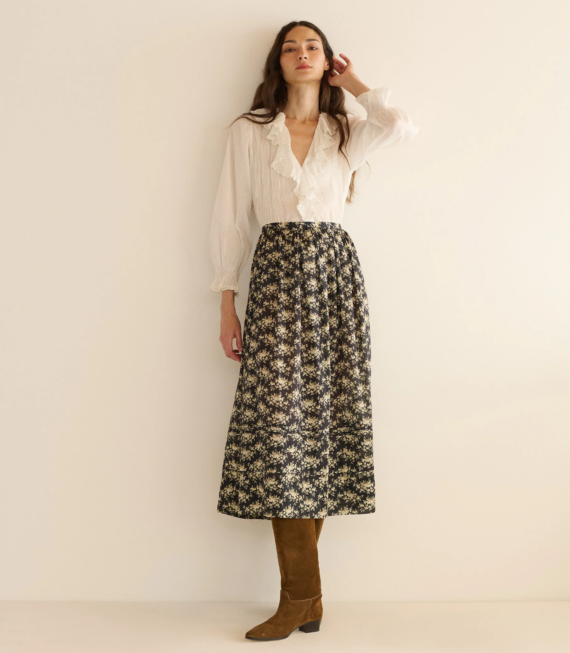 MARCIE SKIRT -- NOIR ROSIER FLORAL - Image 2