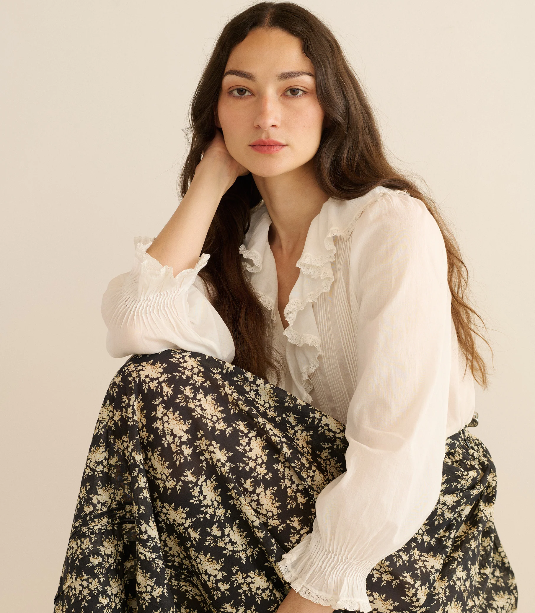 MARCIE SKIRT -- NOIR ROSIER FLORAL - Image 4