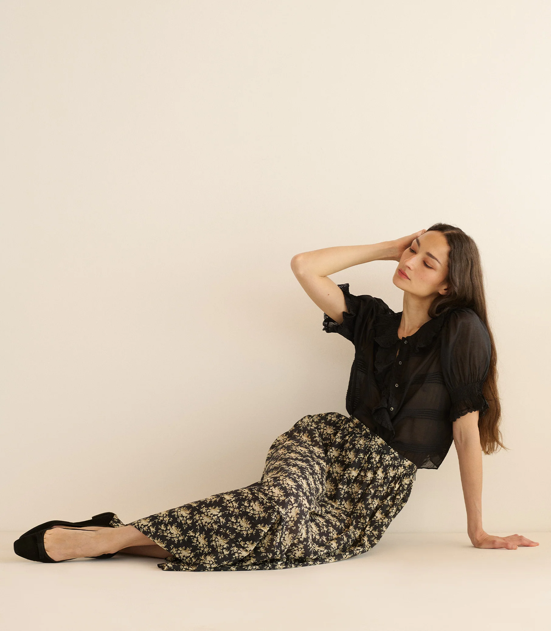 MARCIE SKIRT -- NOIR ROSIER FLORAL - Image 5