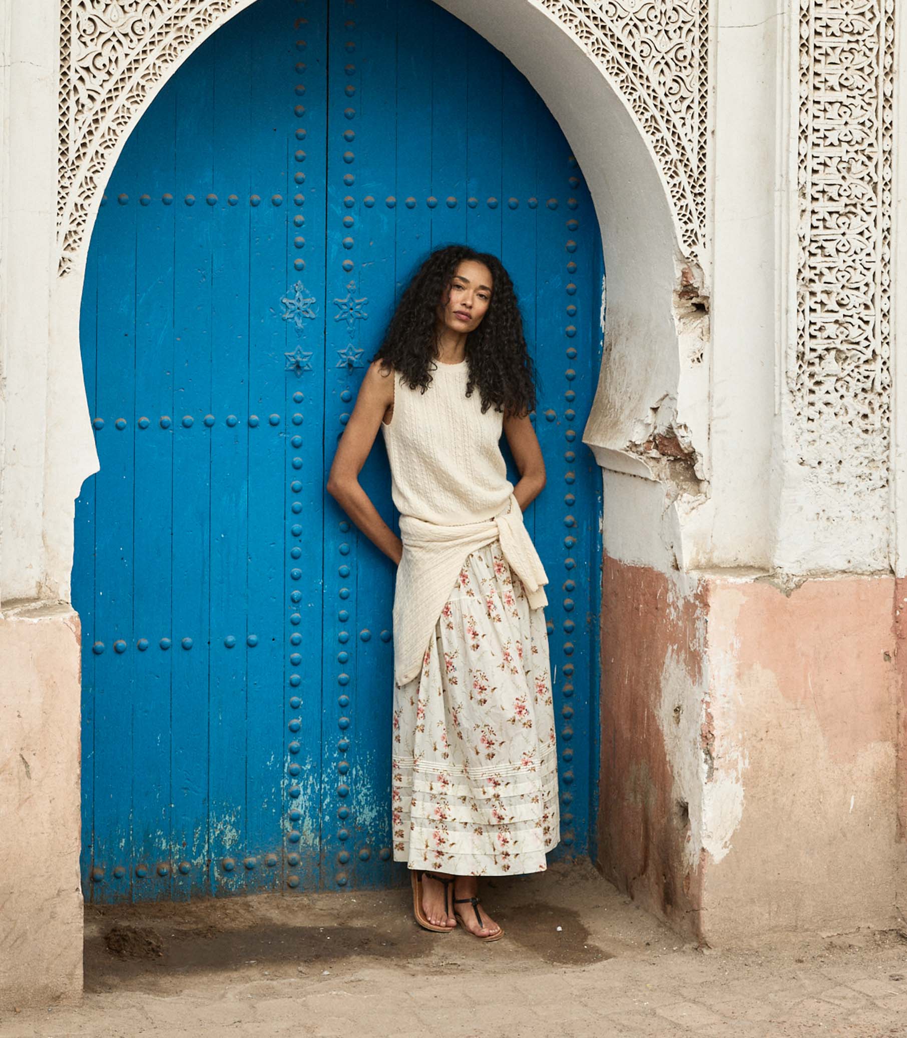 MARIE SKIRT -- BLANC PRAIRIE ROSE - Image 3