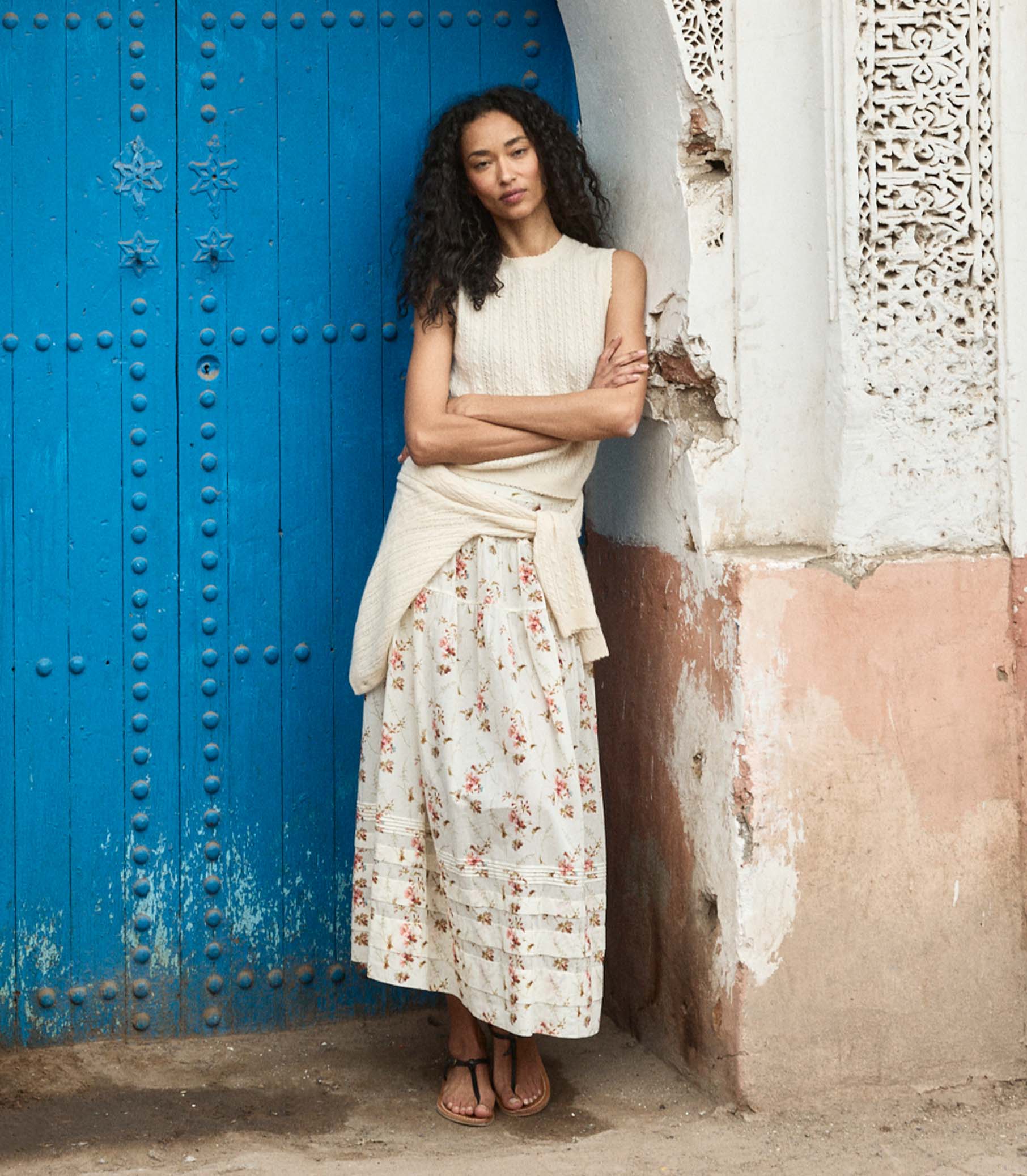 MARIE SKIRT -- BLANC PRAIRIE ROSE - Image 4