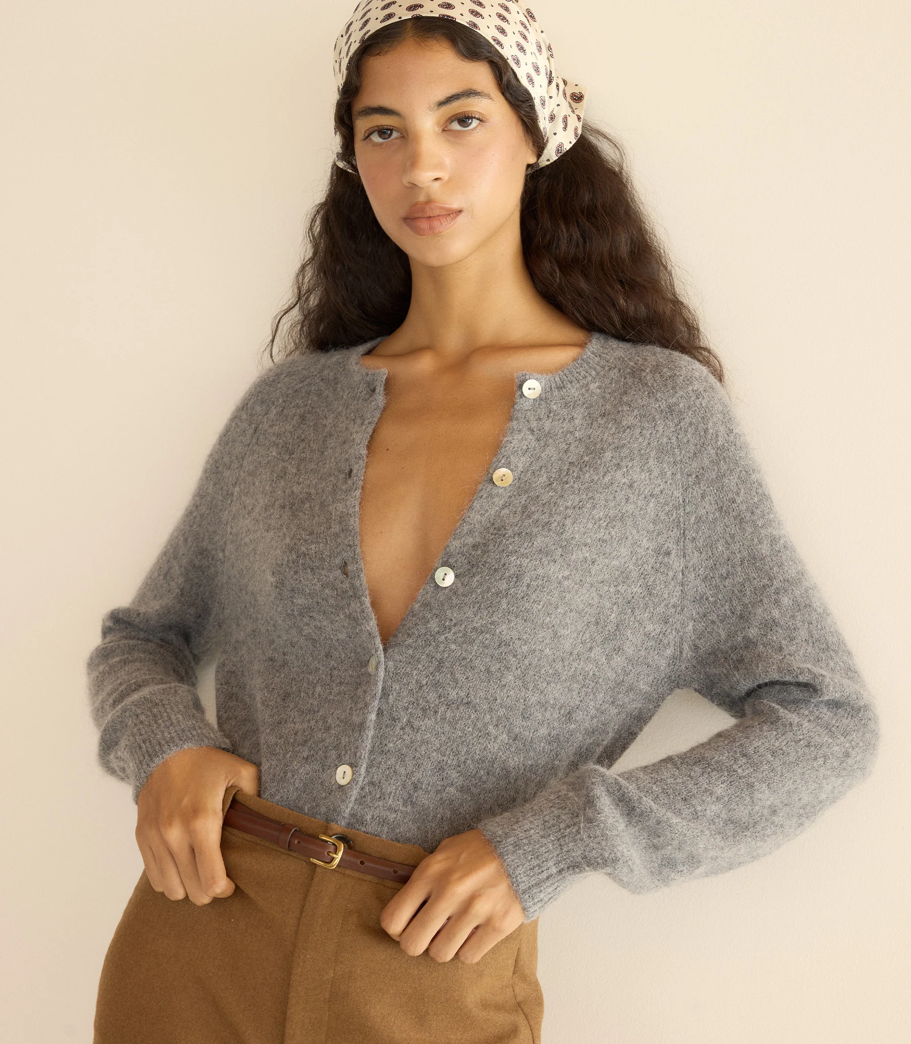 PETRA CARDIGAN -- DARK HEATHER GREY - Image 5