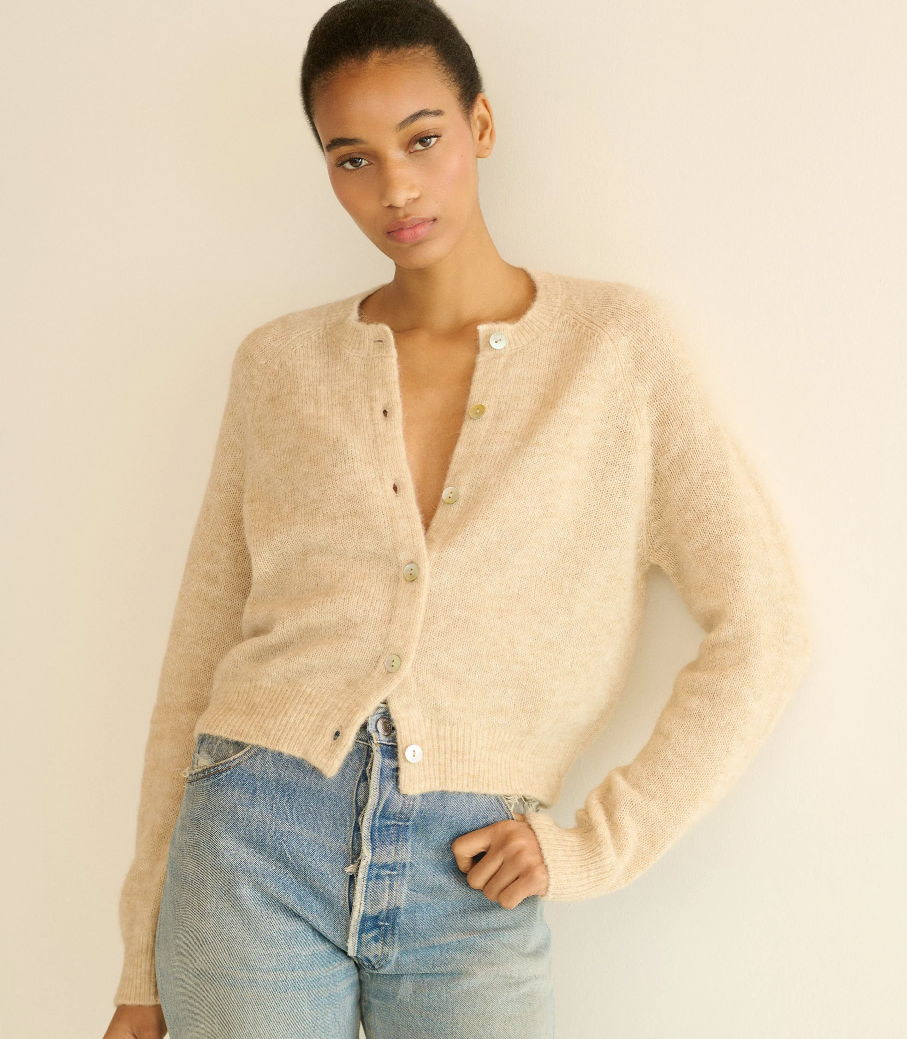 PETRA CARDIGAN -- HAZELNUT CREME - Image 5