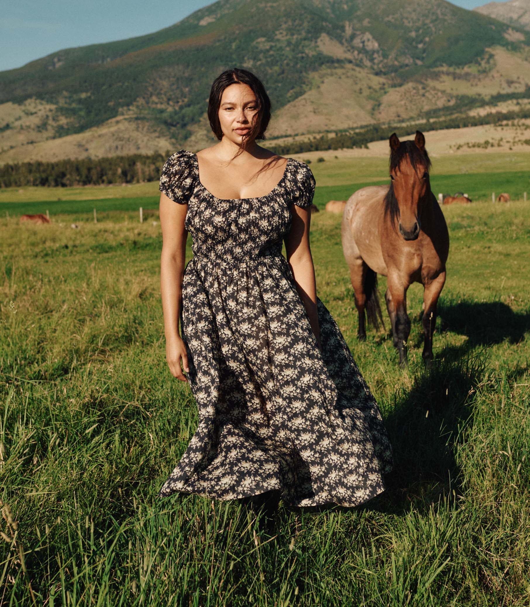 QUINLEY DRESS -- NOIR ROSIER FLORAL