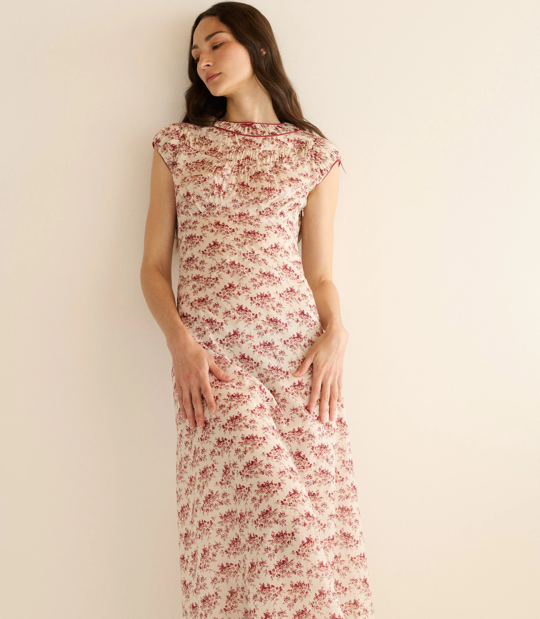 RAPHAELA DRESS -- IVORY ROSIER FLORAL - Image 2