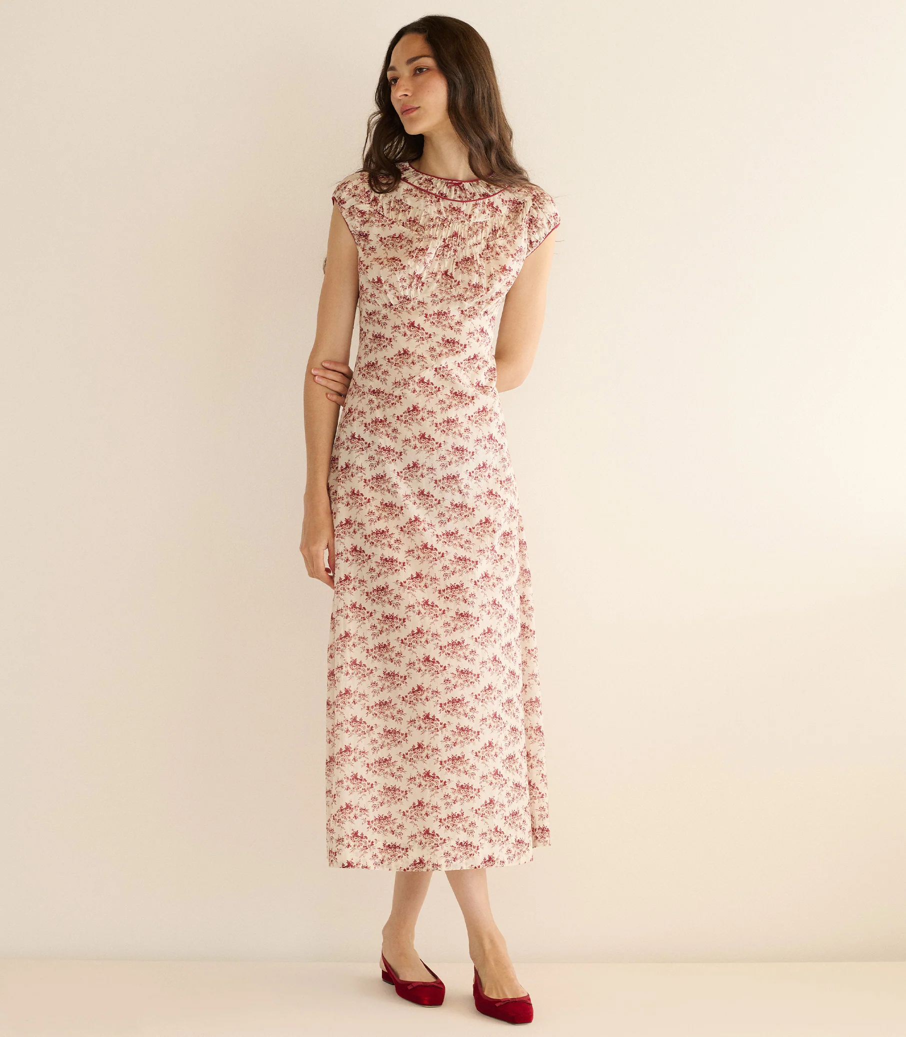 RAPHAELA DRESS -- IVORY ROSIER FLORAL - Image 3