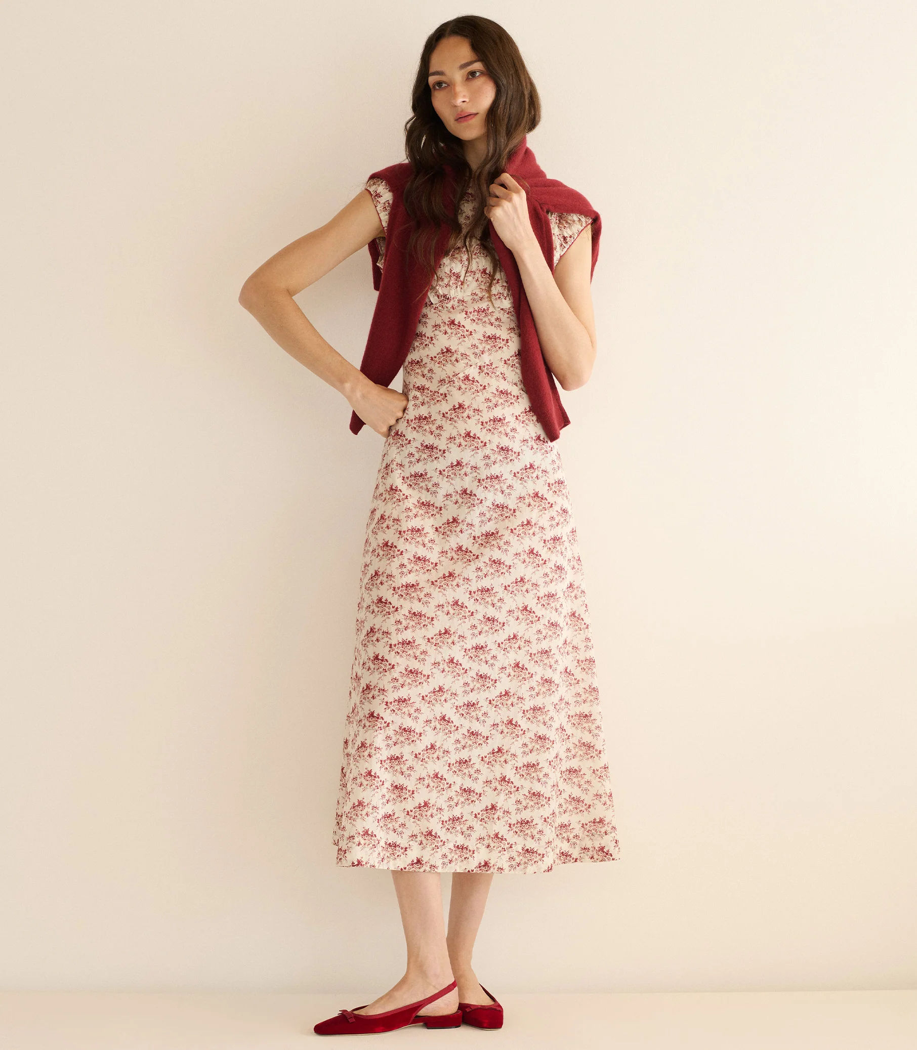 RAPHAELA DRESS -- IVORY ROSIER FLORAL - Image 4