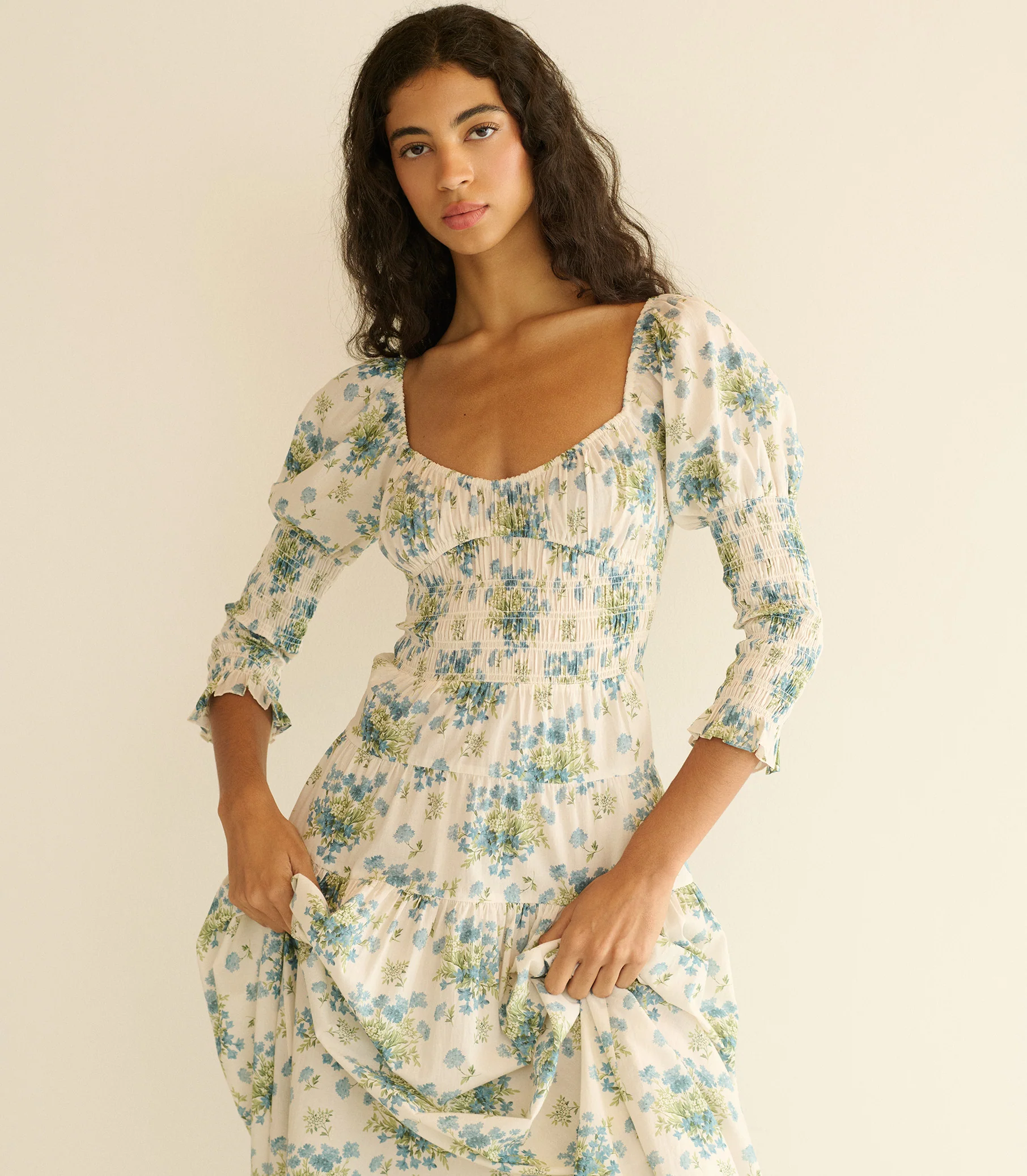 SERAPHINA DRESS -- CRÈME LANTANA FLORAL - Image 2