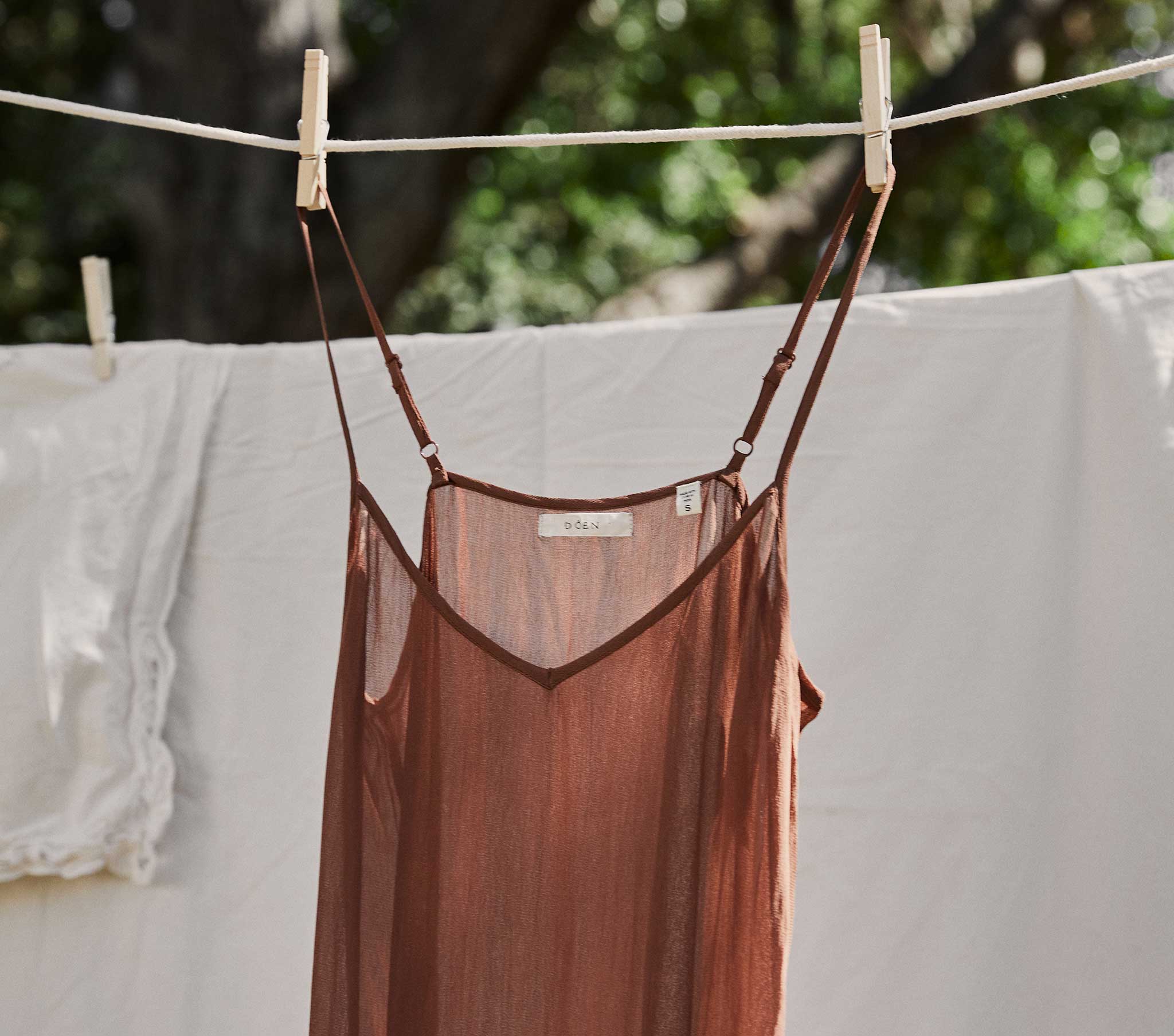 SHORT DEEP V-NECK SLIP -- CAROB - Image 2