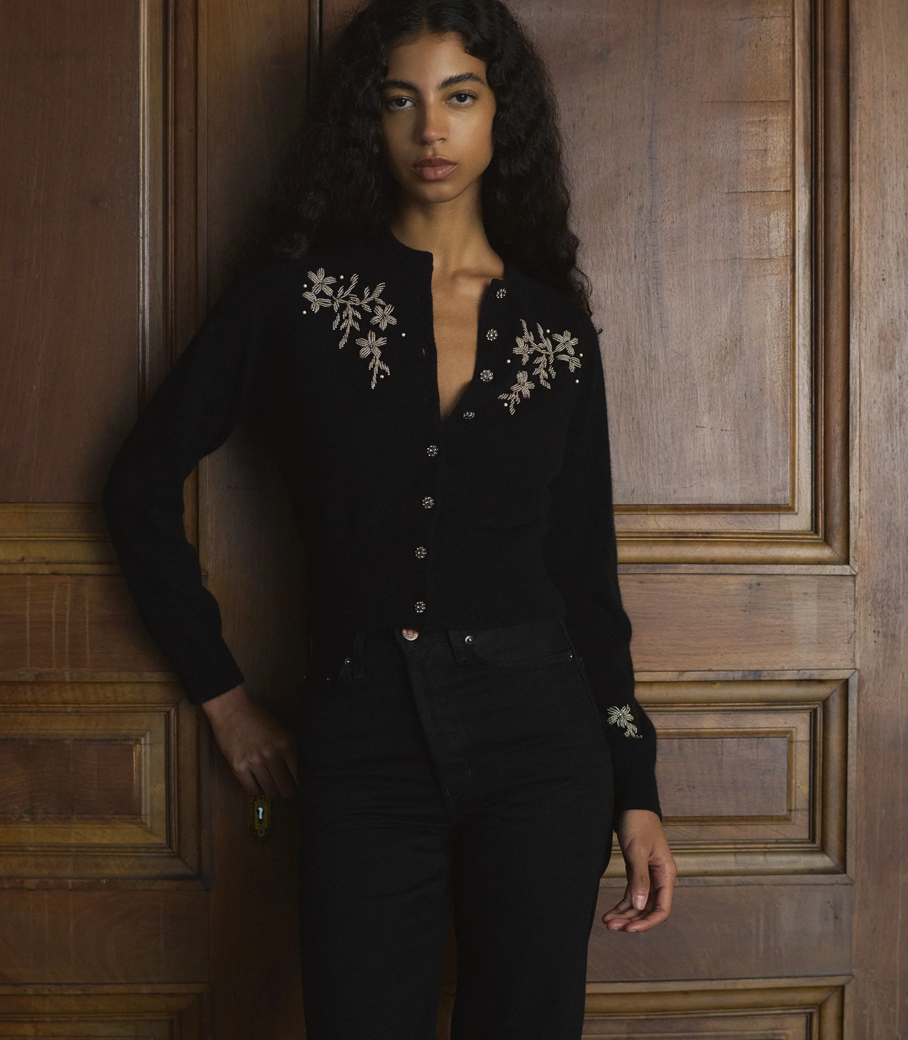 TRESOR CARDIGAN -- BLACK - Image 2