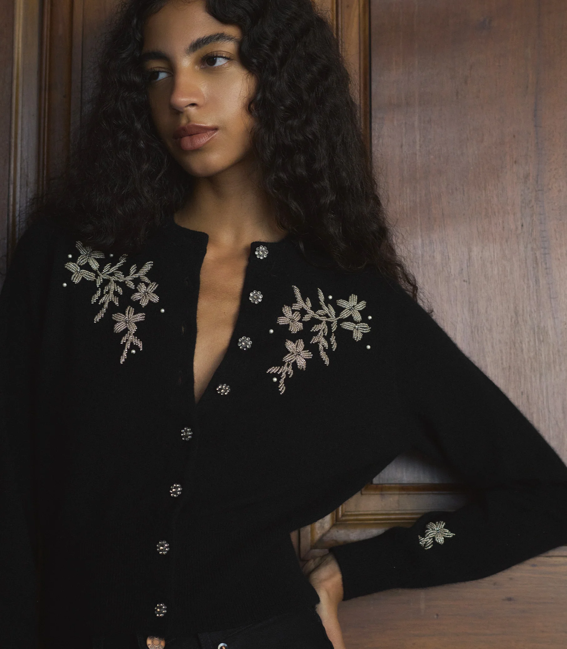 TRESOR CARDIGAN -- BLACK - Image 3