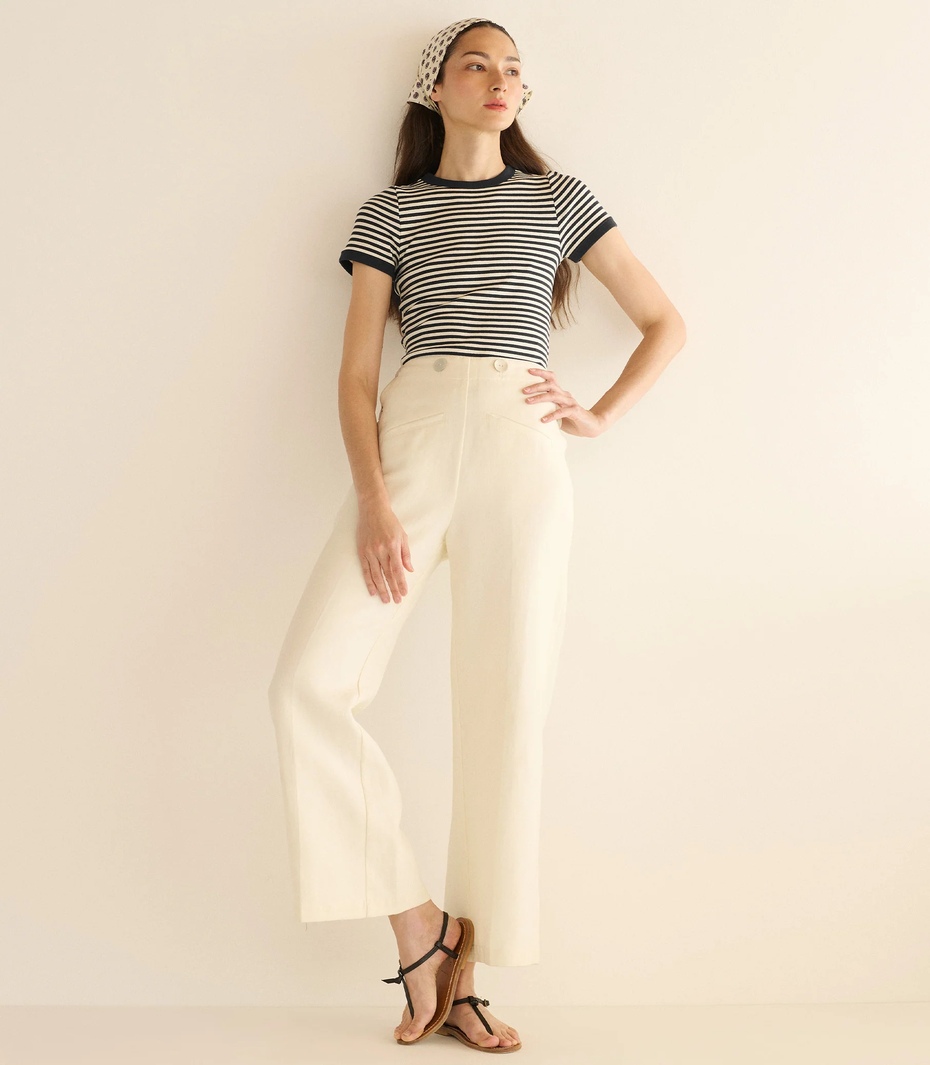 VIVI TEE -- BLACK NANTUCKET STRIPE - Image 3