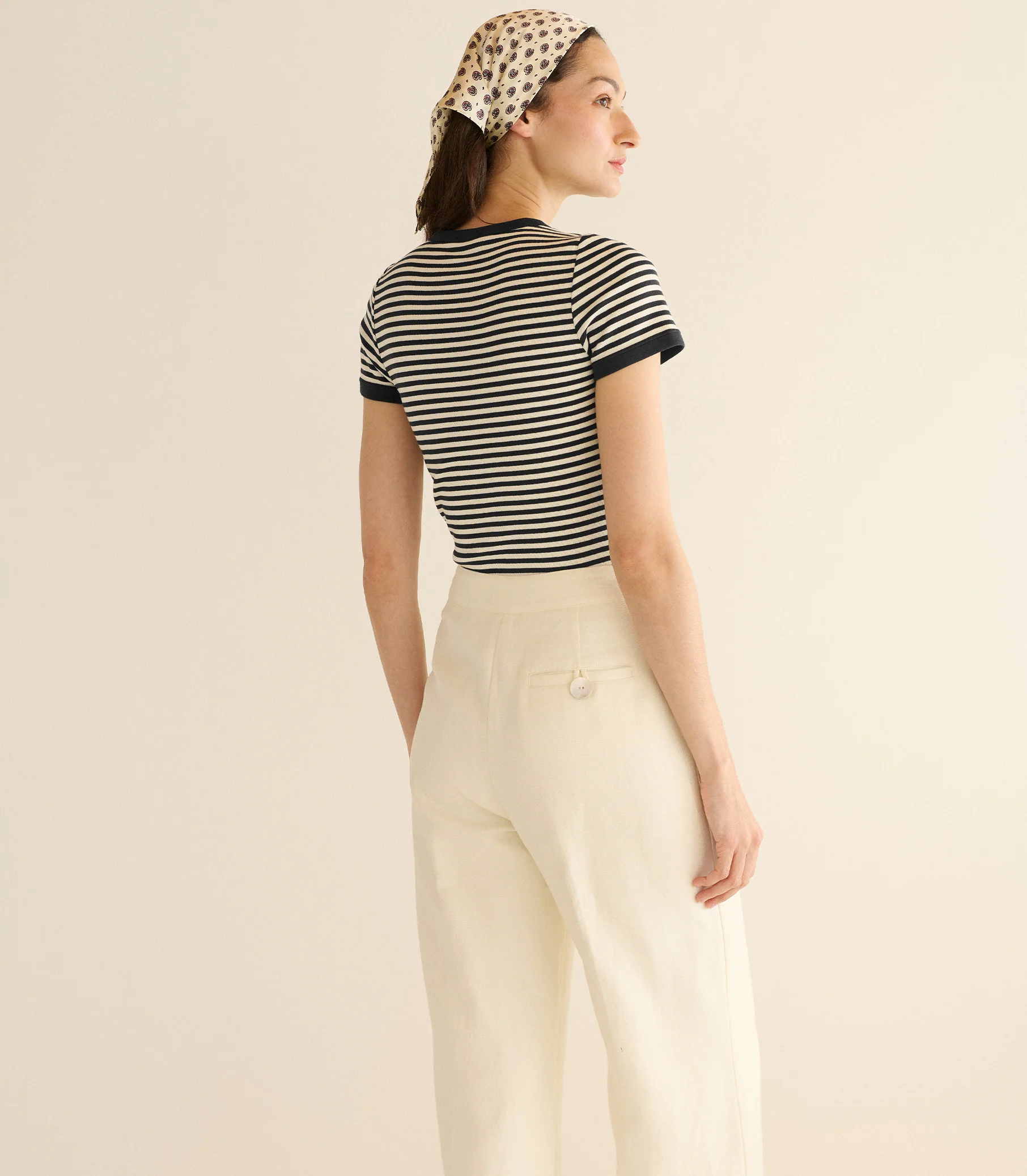VIVI TEE -- BLACK NANTUCKET STRIPE - Image 4